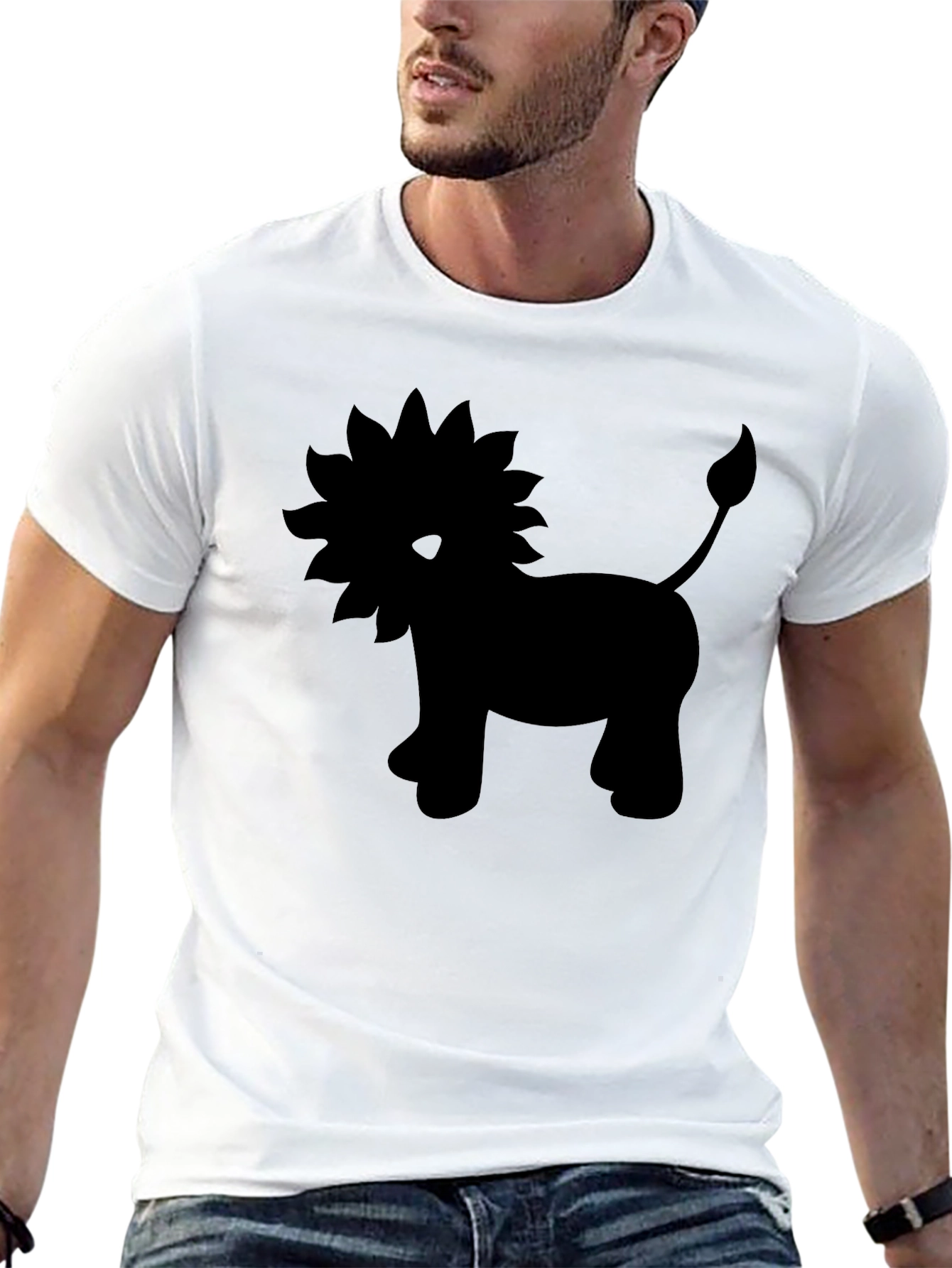 Black Black Lion Graphic Tee - Soft Cotton Blend view 13