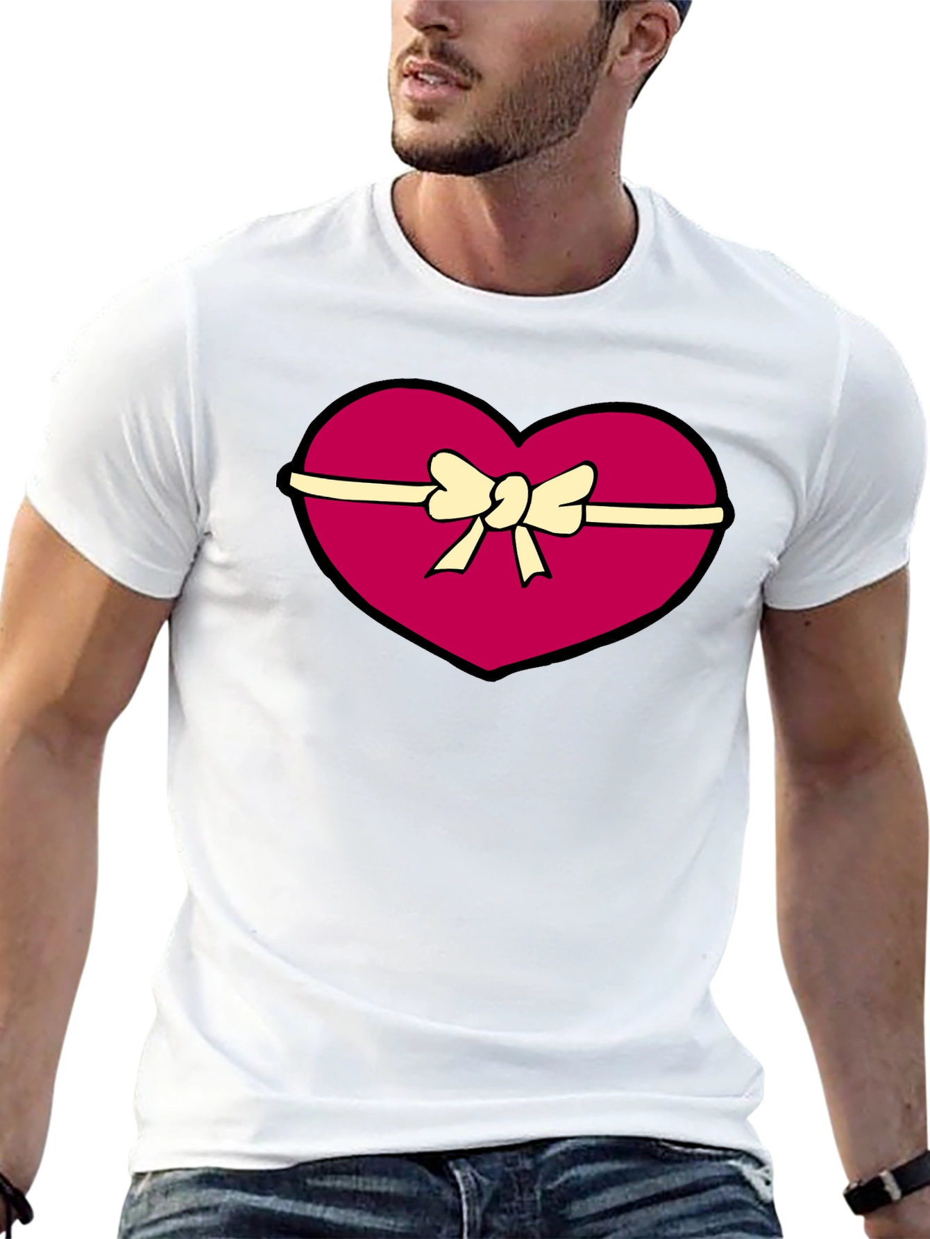 Black Heart Gift Box Graphic Tee - Valentine's Day Apparel view 13