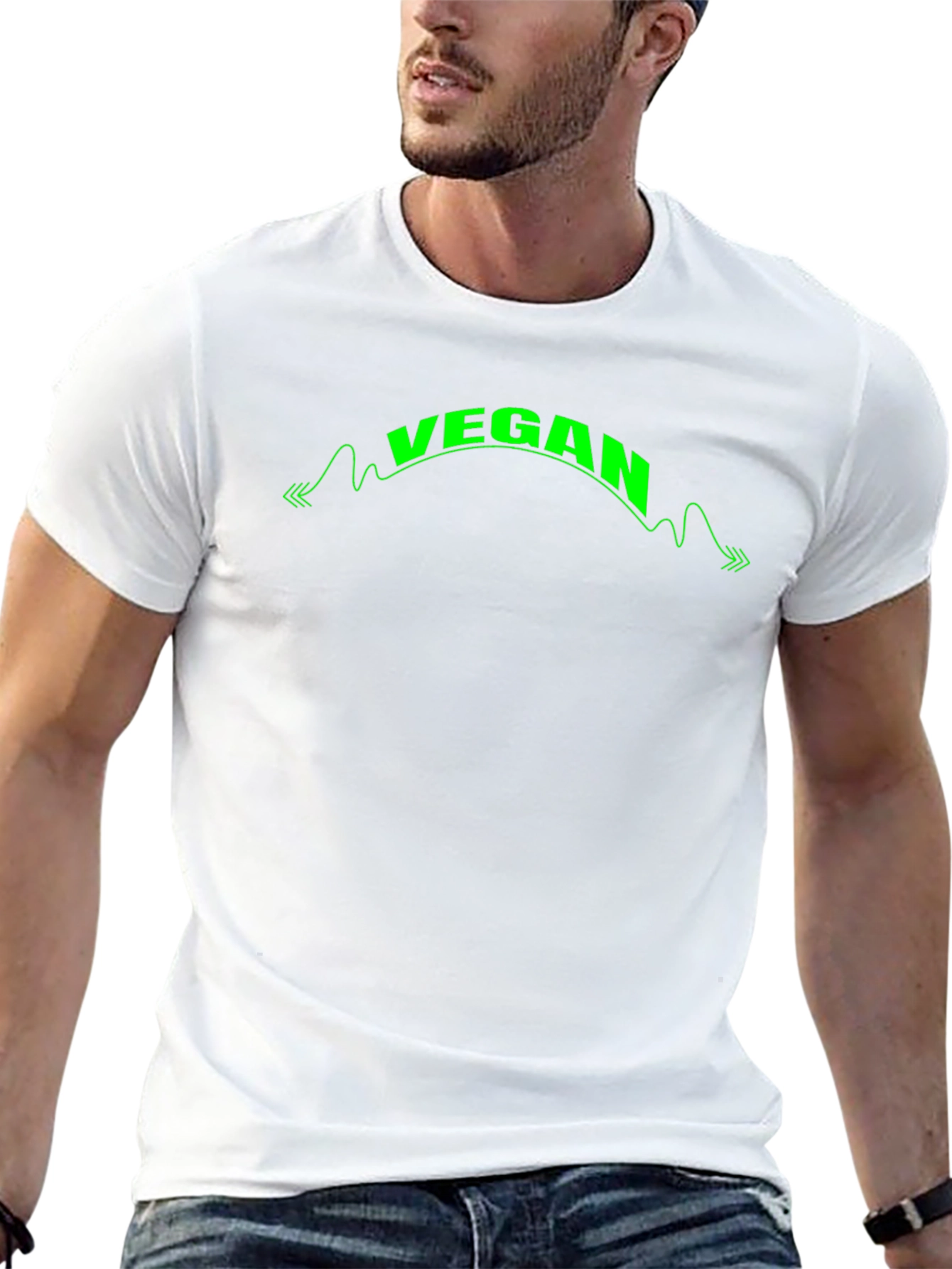 Black Vegan Graphic Print Black T-Shirt view 13