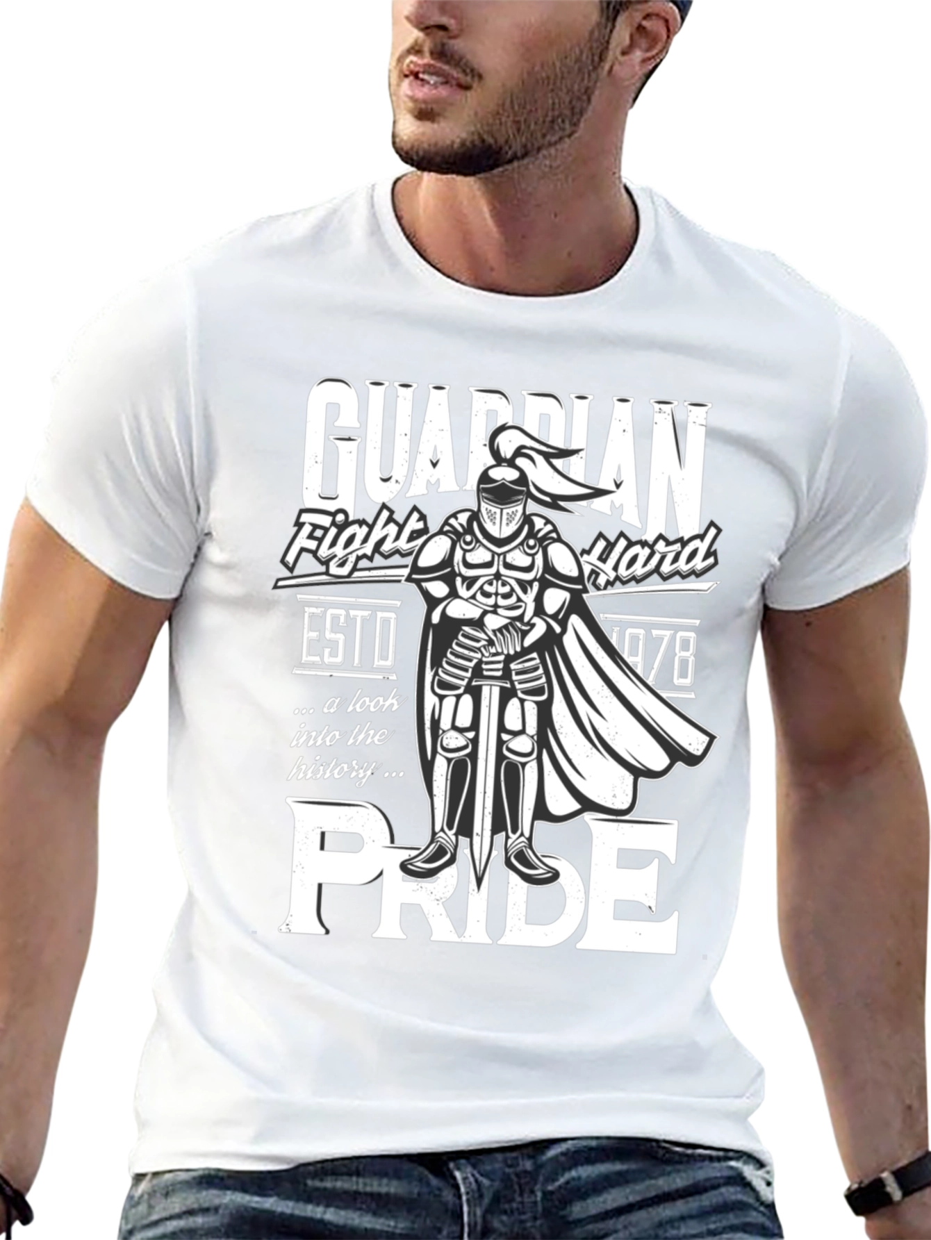 Black Guardian Knight Pride T-Shirt - Fight Hard view 13