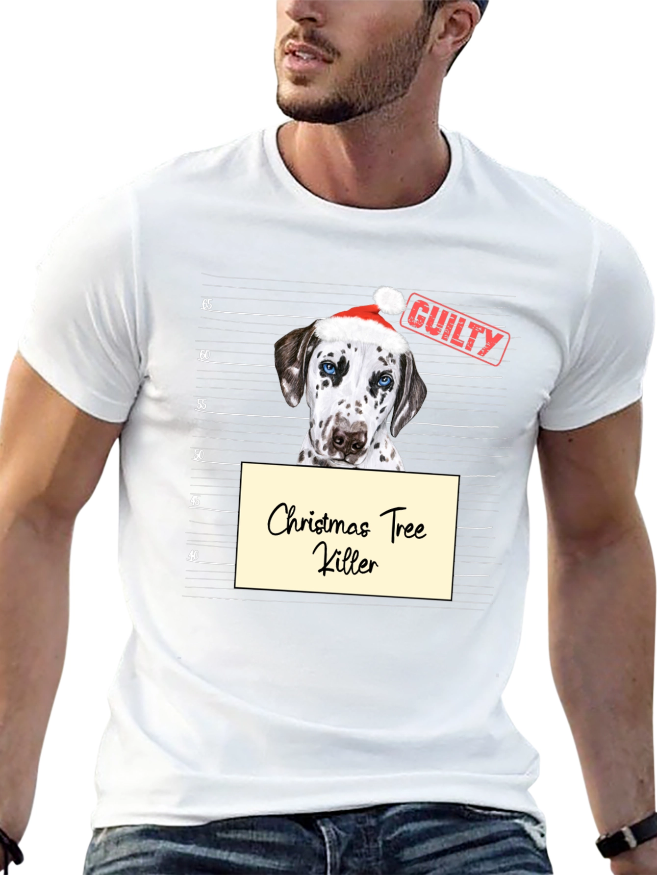 Black Christmas Tree Killer Dog Graphic T-Shirt view 13