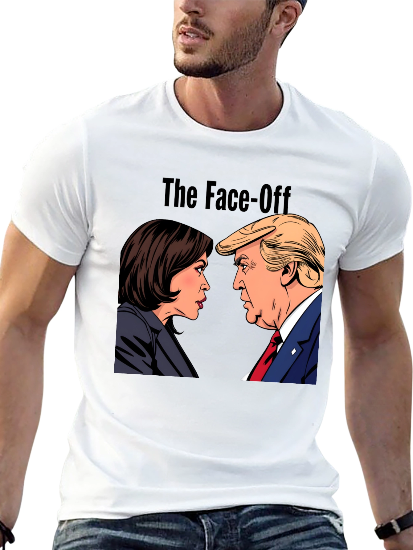 Black The Face-Off T-Shirt - Political Humor Tee view 13
