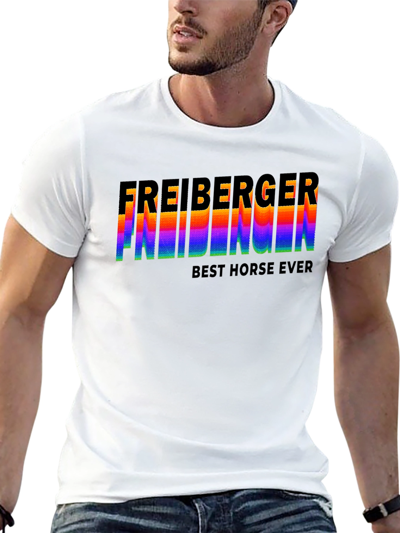 Black Freiberger Best Horse Ever Graphic T-Shirt view 13
