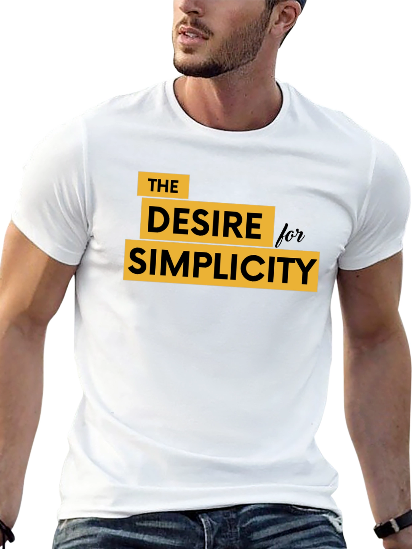 Black Desire for Simplicity Graphic Tee - Black view 13