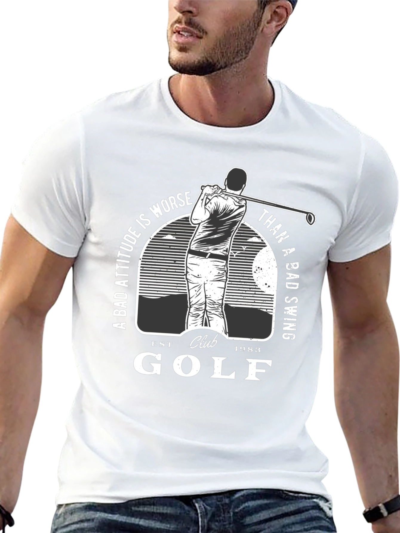 Black Golf Club Black T-Shirt - Bad Attitude Worse Than Bad Swing view 13