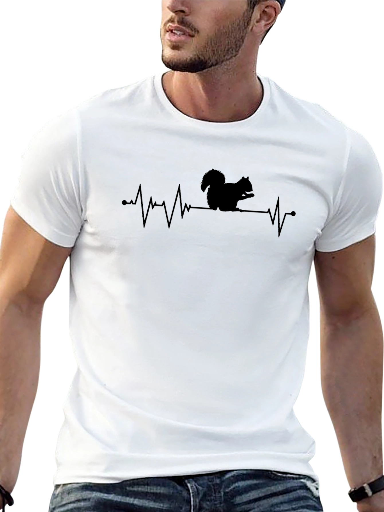 Black Squirrel Heartbeat T-Shirt - Funny Animal Lover Tee view 13