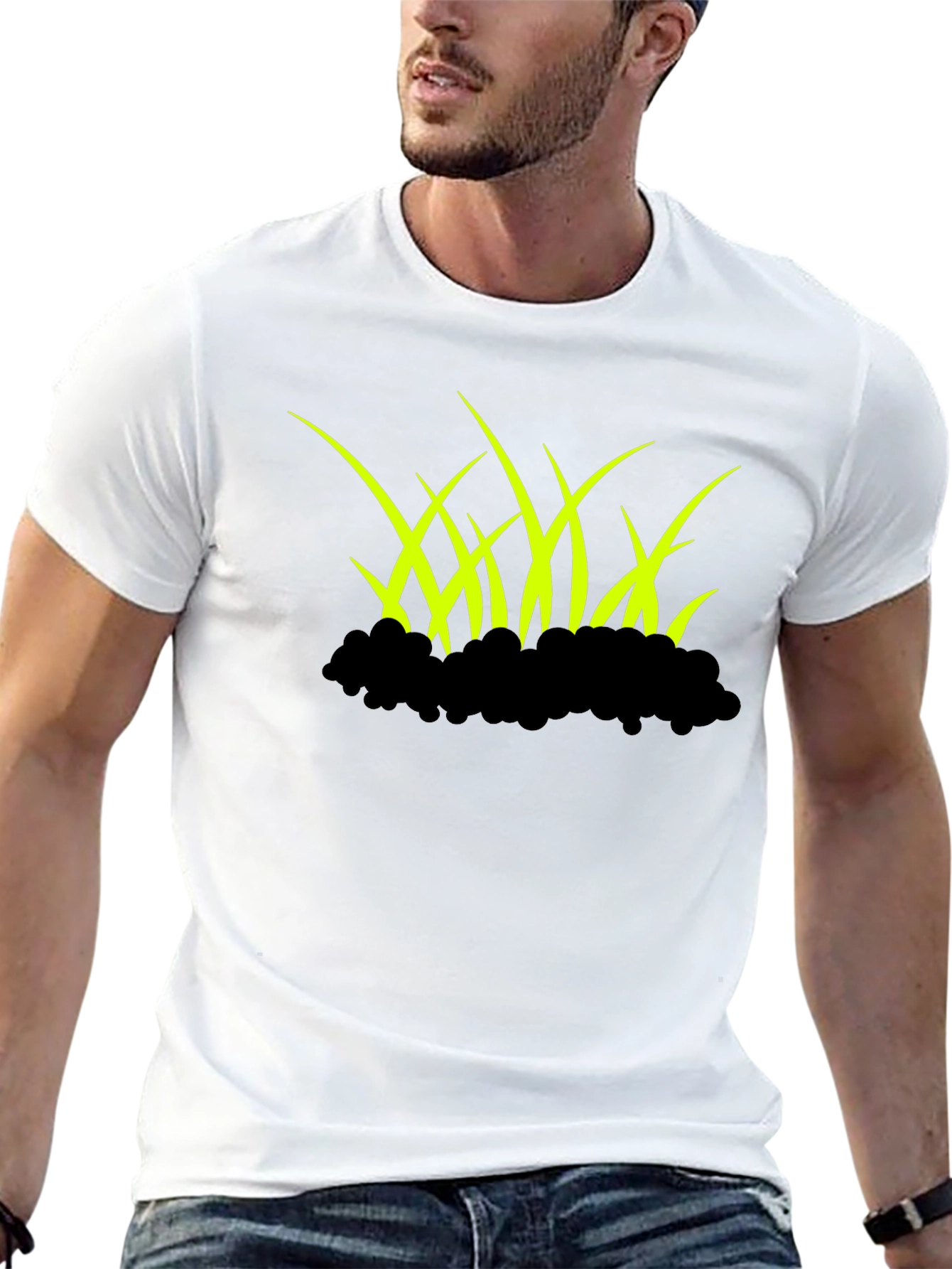 Black Grass Graphic Black T-Shirt view 13