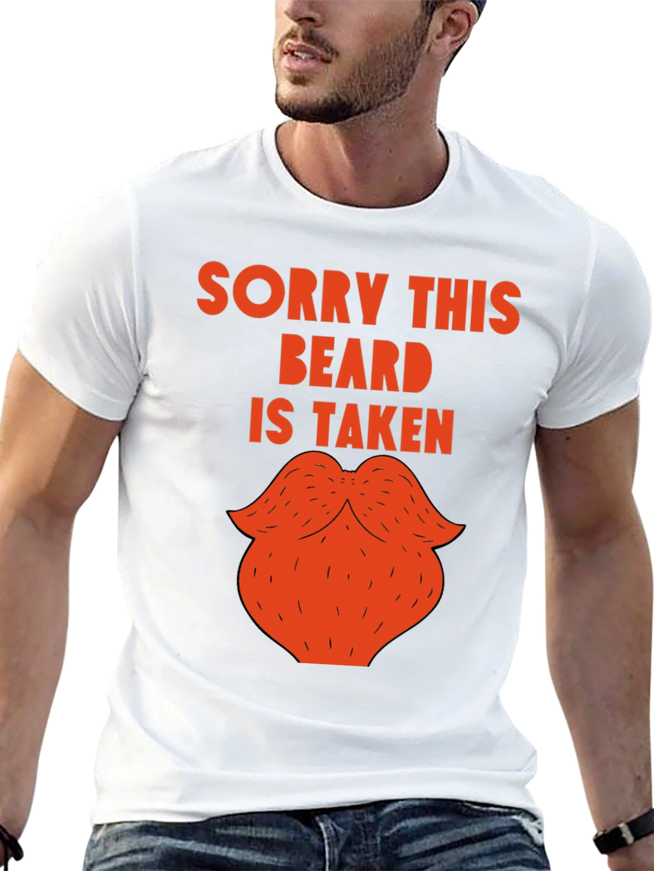 Black Sorry This Beard Is Taken Funny Graphic Tee view 13