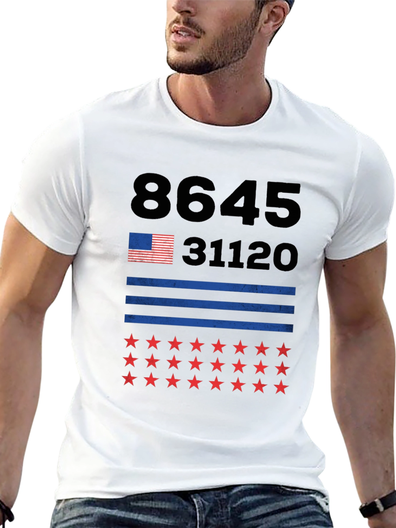 Black 8645 31120 Stars & Stripes Graphic Tee view 13