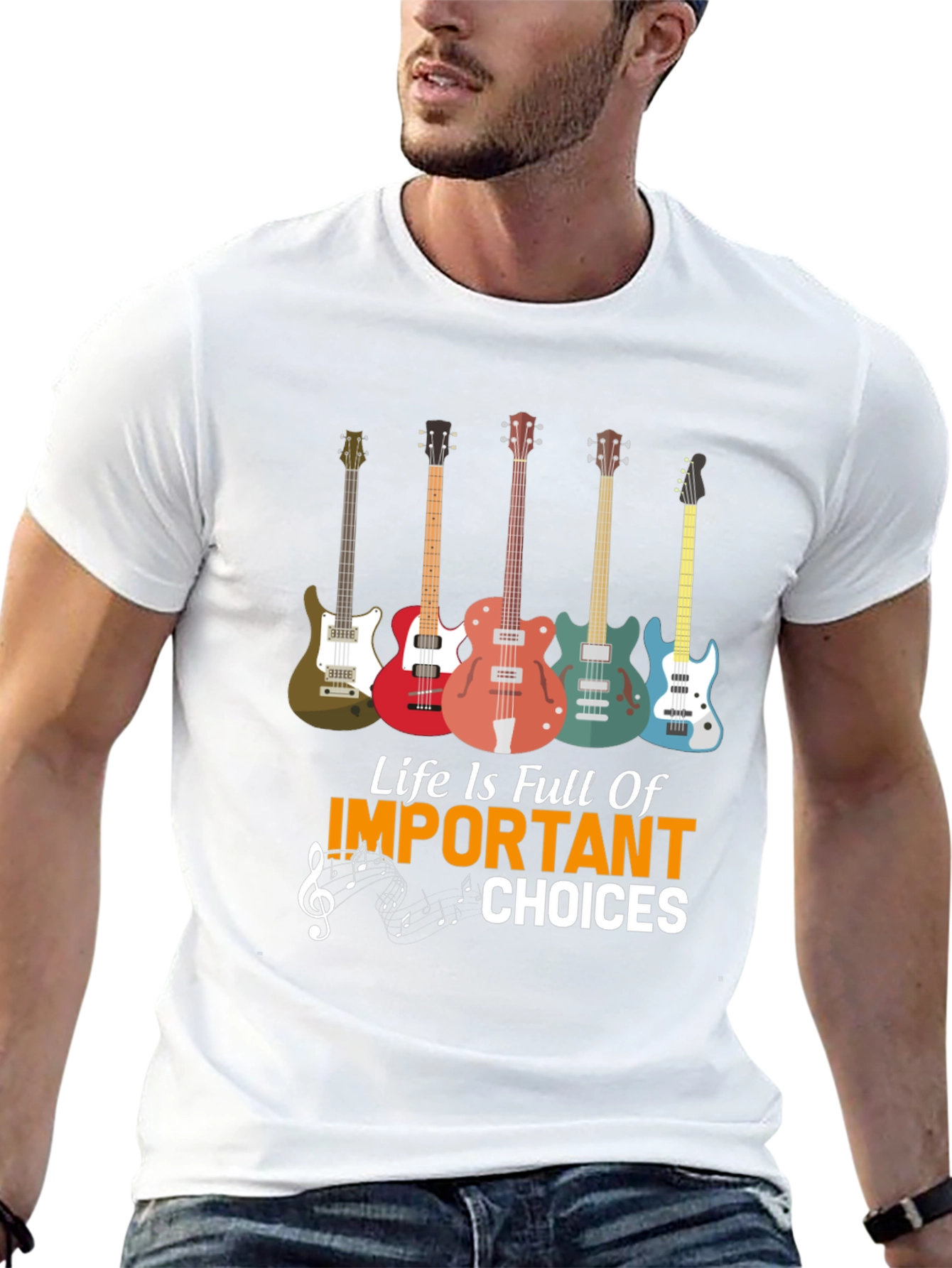 Black Guitar Life Choices Graphic Tee - Music Lover view 13