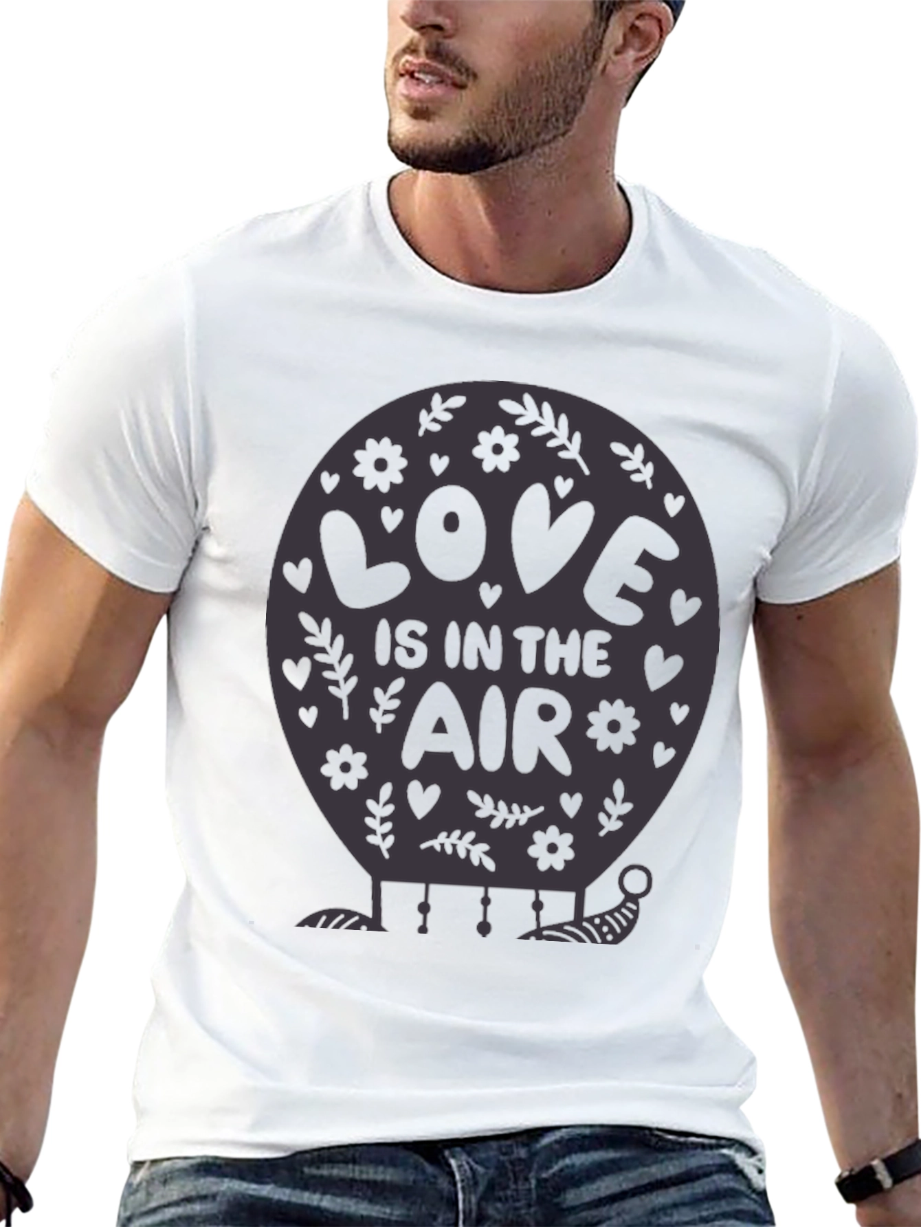 Black Love is in the Air Balloon Graphic Tee view 13