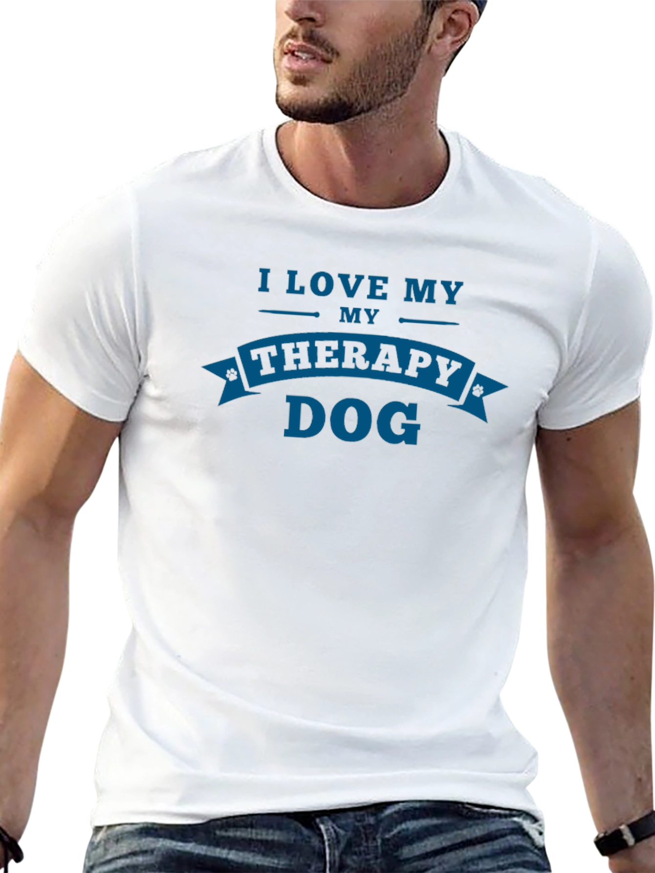 I Love My Therapy Dog Graphic T-Shirt - 13