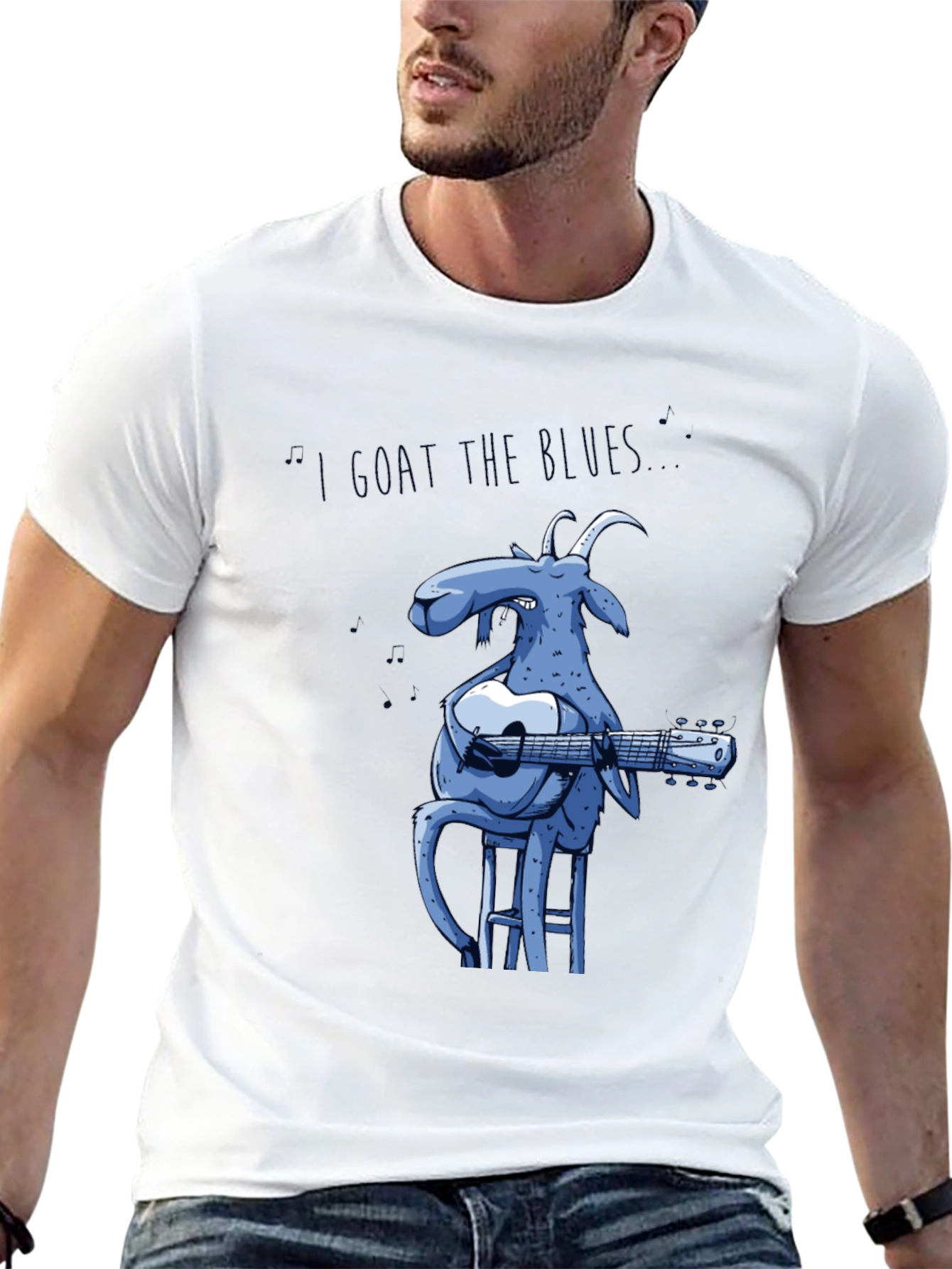 Black I Goat the Blues T-Shirt - Funny Musician Tee view 13