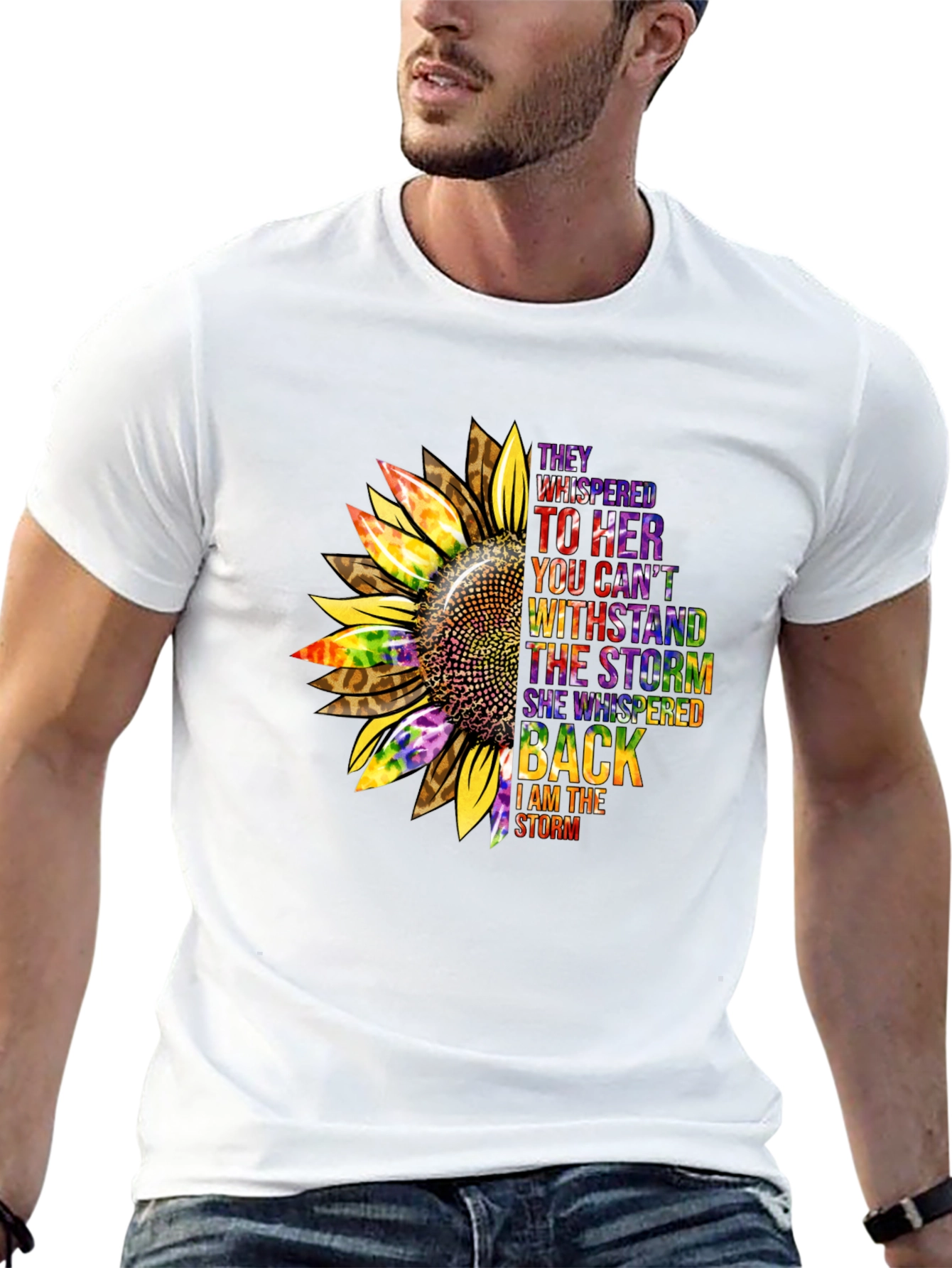 Black Sunflower Inspirational T-Shirt -  They Whispered view 13