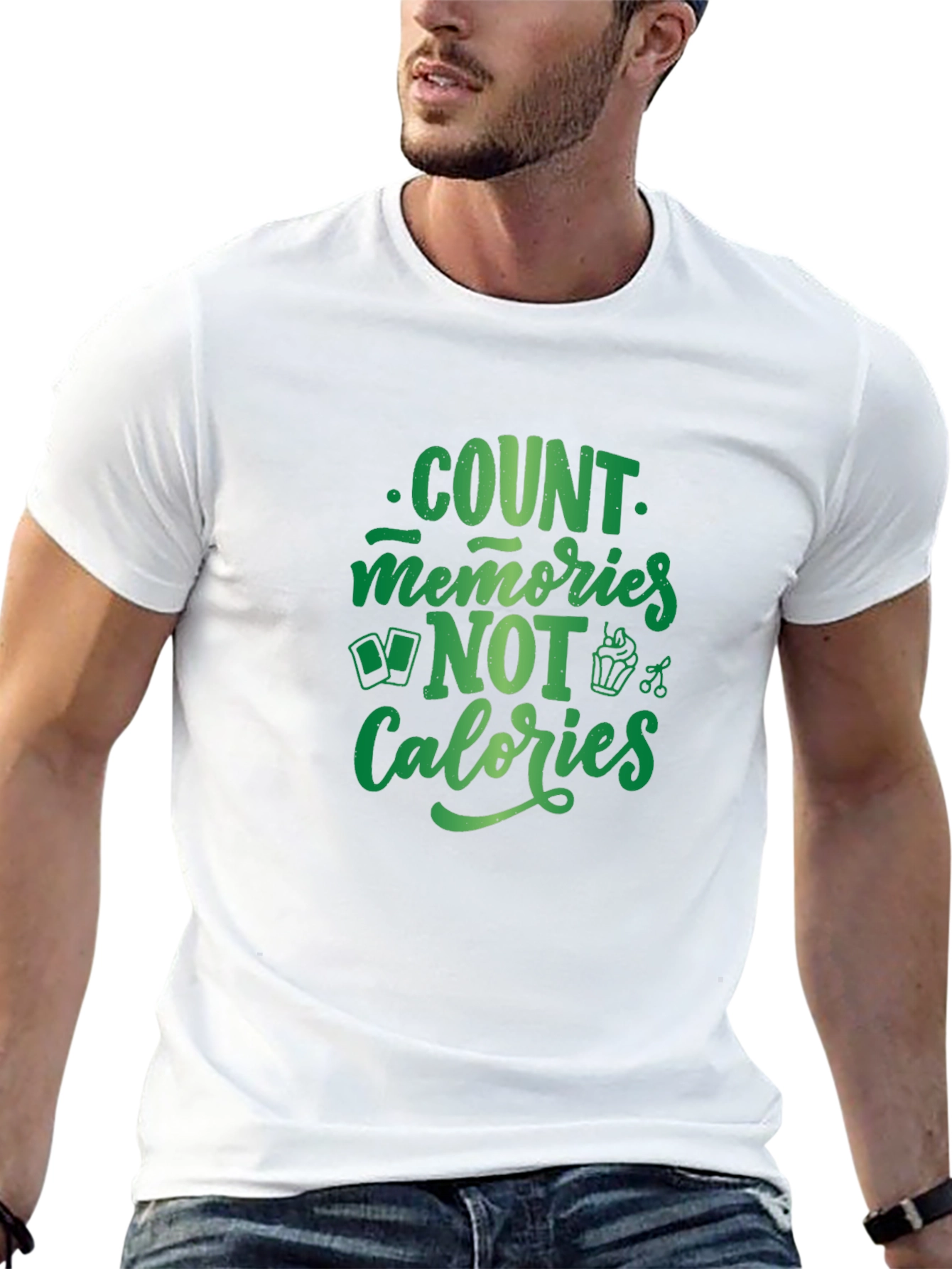 Black Count Memories Not Calories T-Shirt view 13