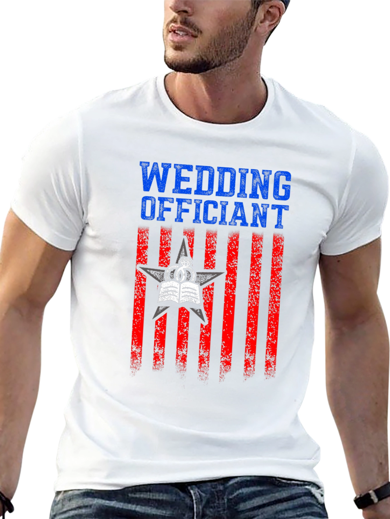 Black Wedding Officiant Graphic T-Shirt view 13