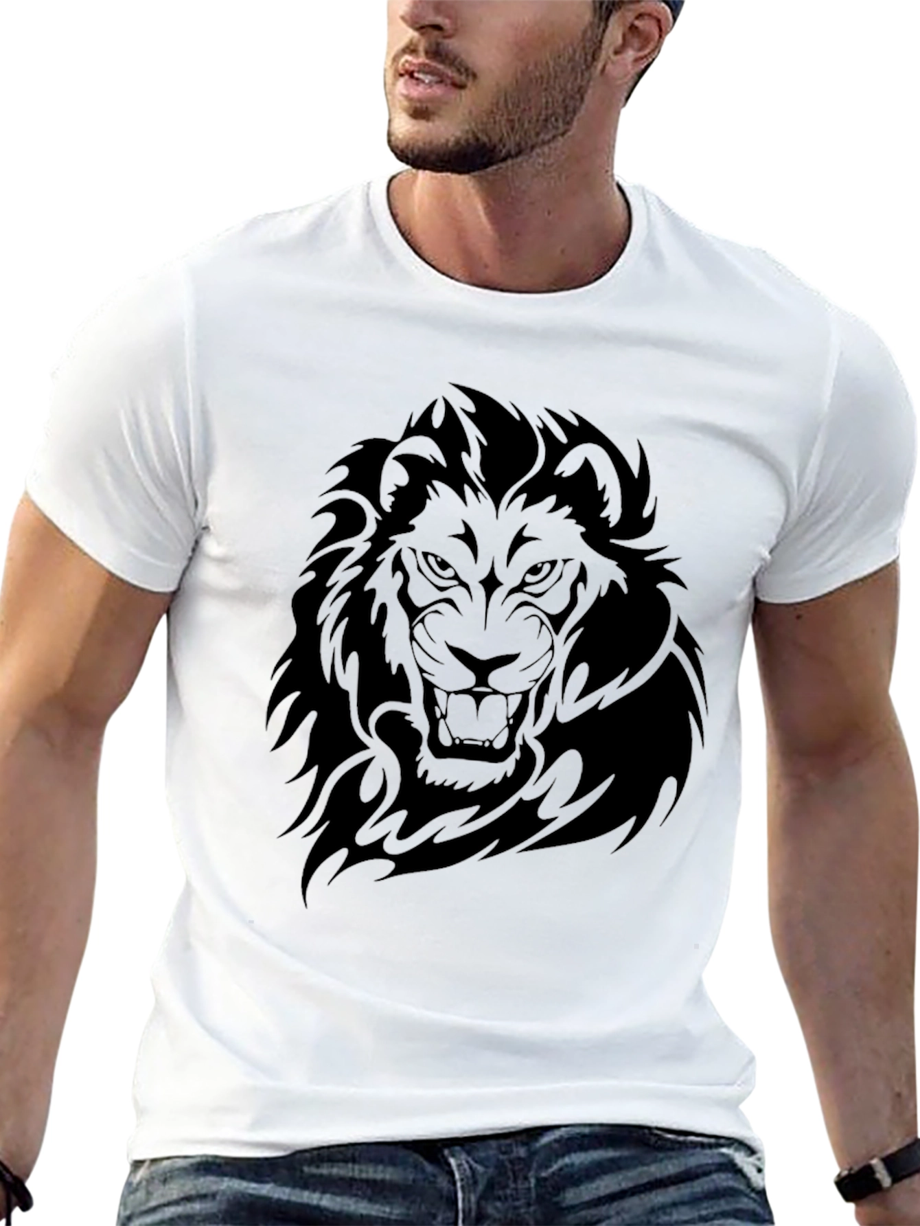 Black Black Lion Graphic Tee - Men's Fashion view 13