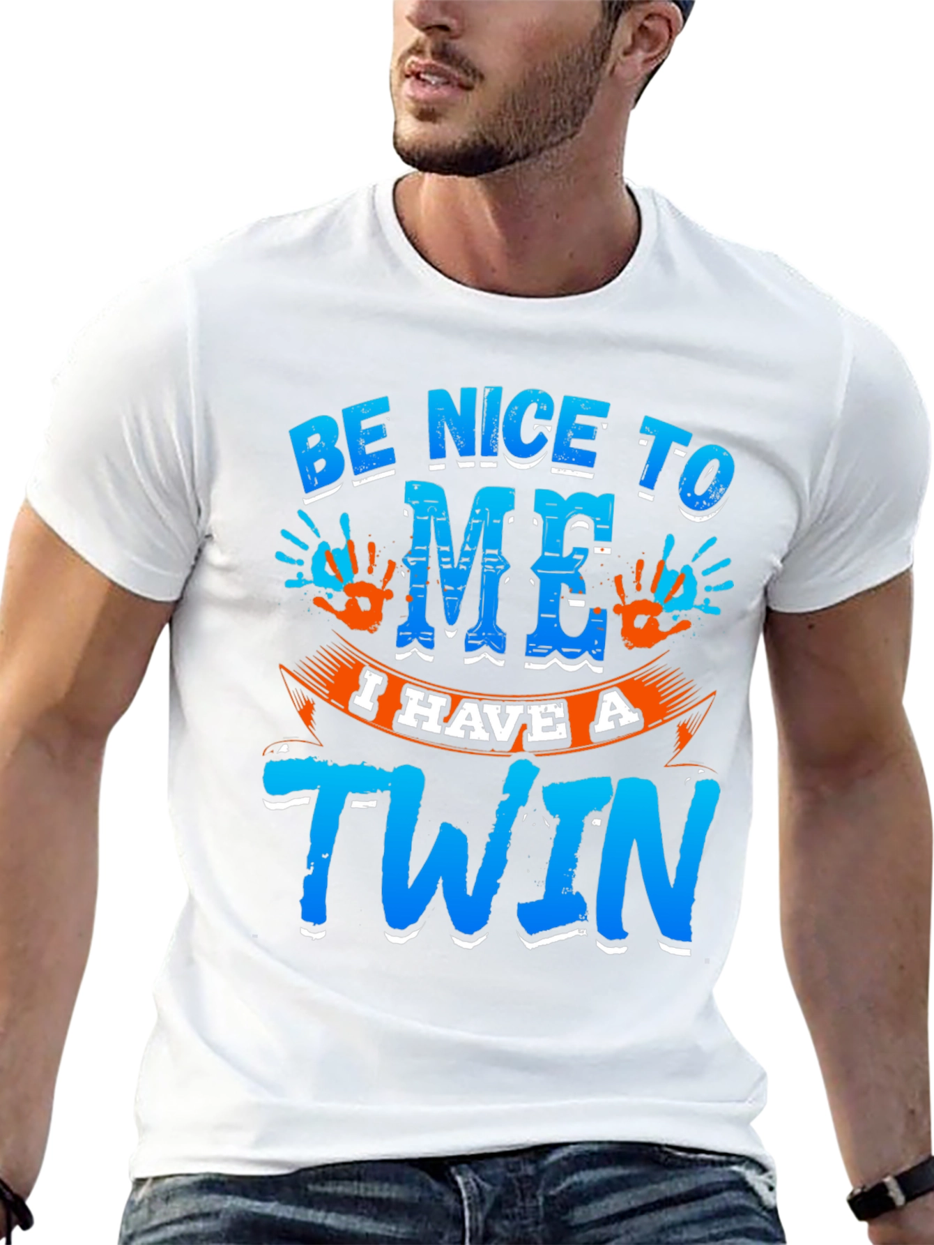 Black Be Nice To Me I Have A Twin Black T-Shirt view 13