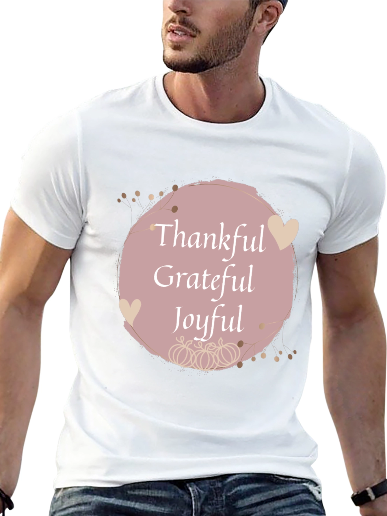 Black Thankful Grateful Joyful Fall T-Shirt view 13