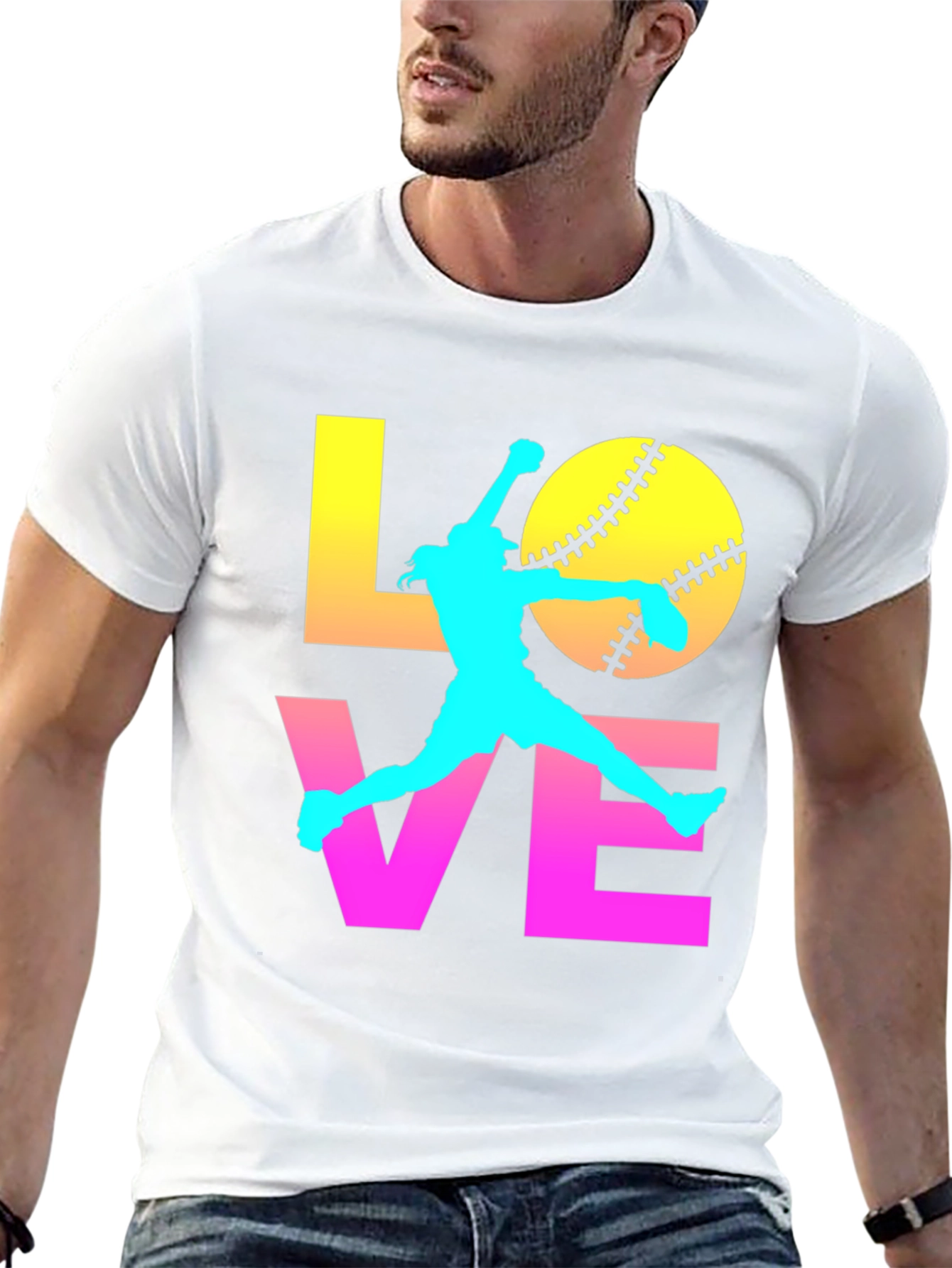Black Softball Love Graphic Tee view 13