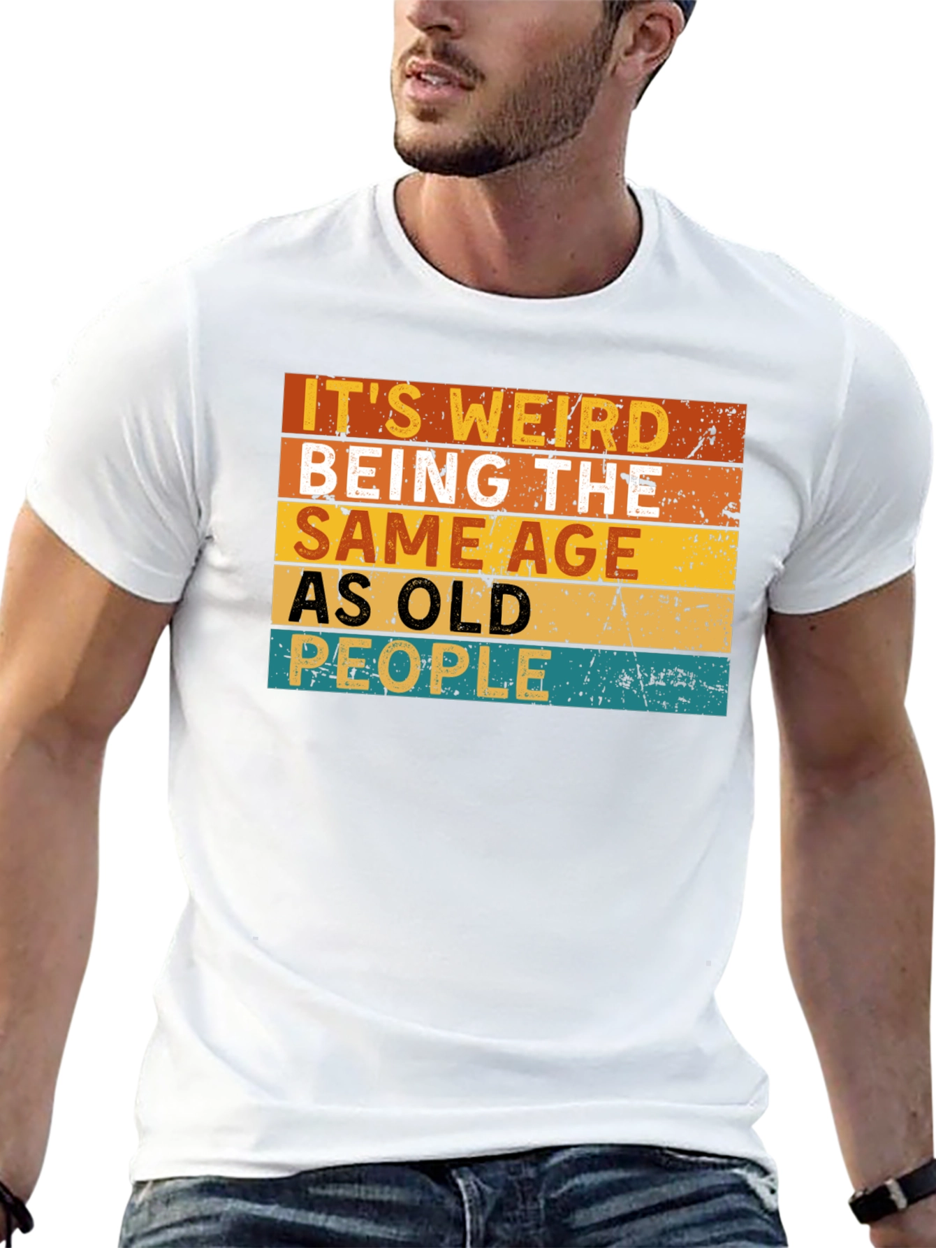 Black It's Weird Being The Same Age As Old People T-Shirt view 13