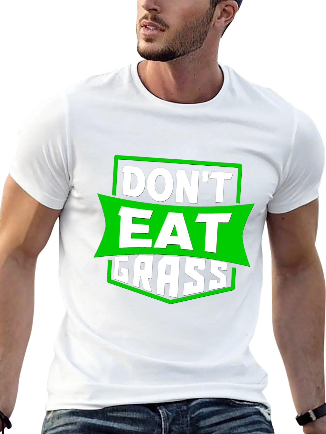Black Don't Eat Grass Funny Graphic T-Shirt view 13