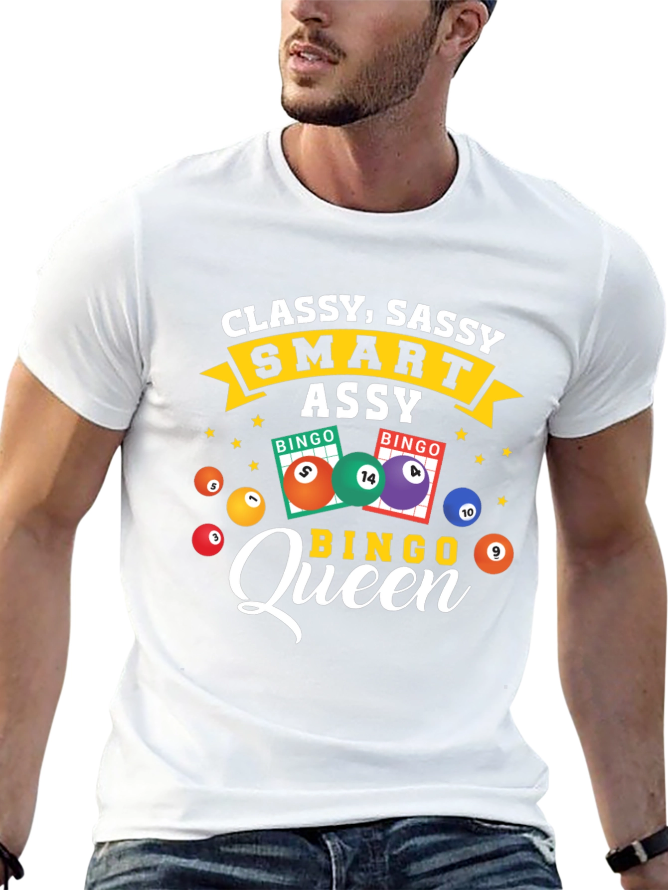 Black Classy Sassy Bingo Queen T-Shirt view 13