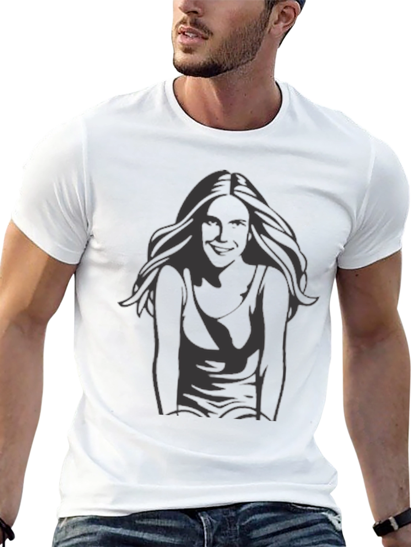 Black Black T-Shirt with Graphic Print - Casual Style view 13