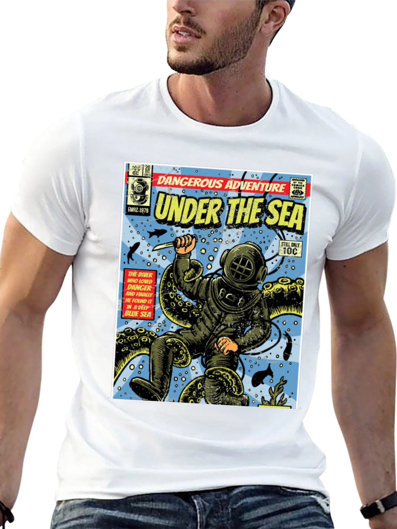 Black Under the Sea Comic Book T-Shirt view 13