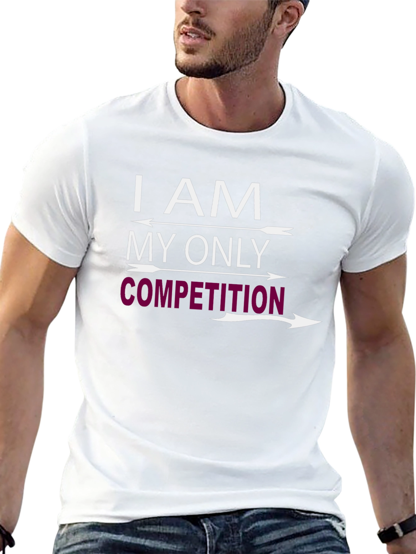 Black I AM MY ONLY COMPETITION Graphic T-Shirt view 13