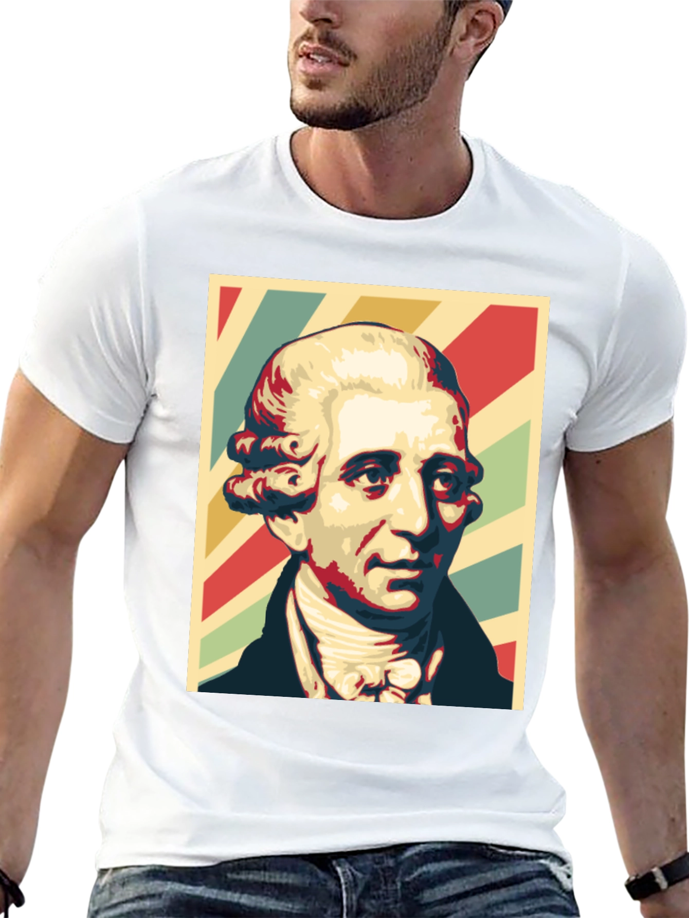 Black Retro Portrait T-Shirt - Classic Style view 13