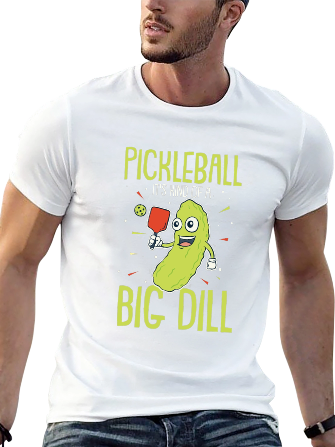 Pickleball Big Dill Graphic Tee - Funny Pickle Pun Shirt - 13