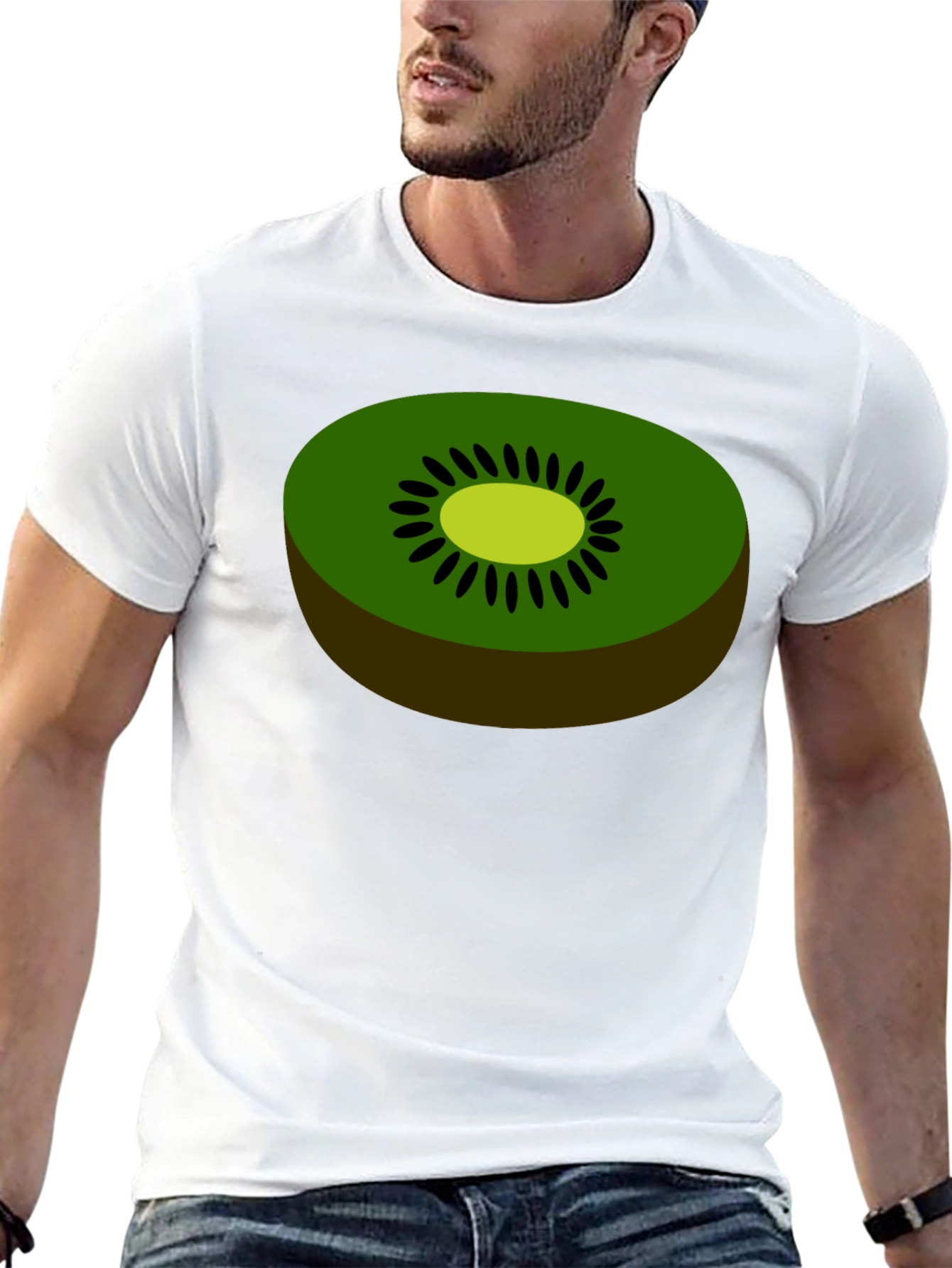 Black Kiwi Fruit Graphic Tee - Novelty Food Shirt view 13