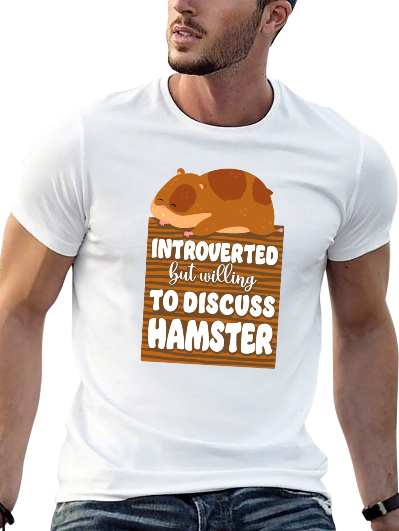 Black Introverted Hamster Graphic Tee view 13