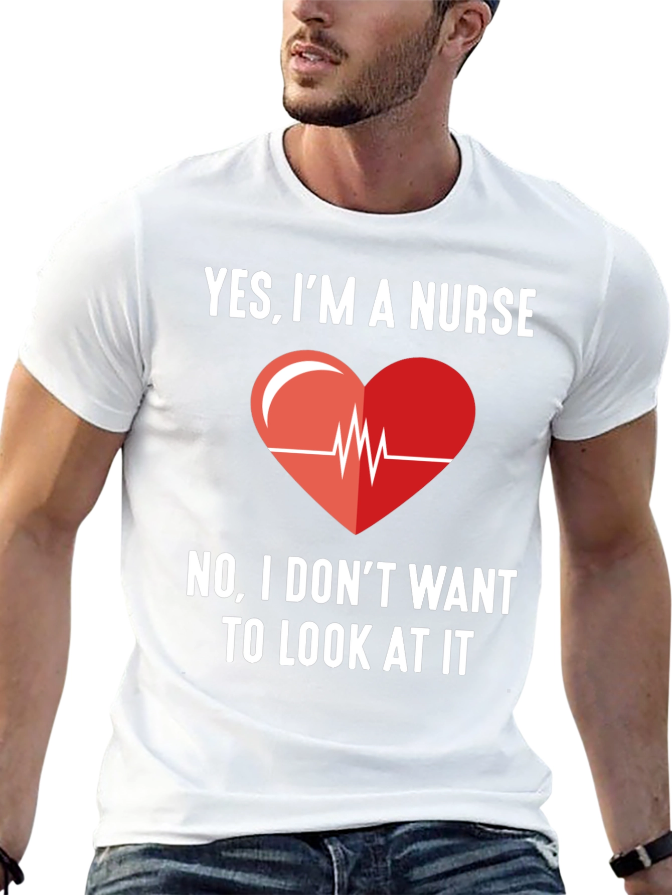 Black Yes, I'm A Nurse - Funny Graphic T-Shirt view 13