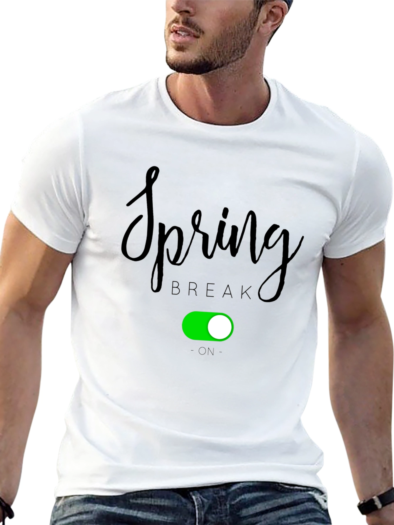 Black Spring Break On Graphic Tee - Black Cotton Blend view 13