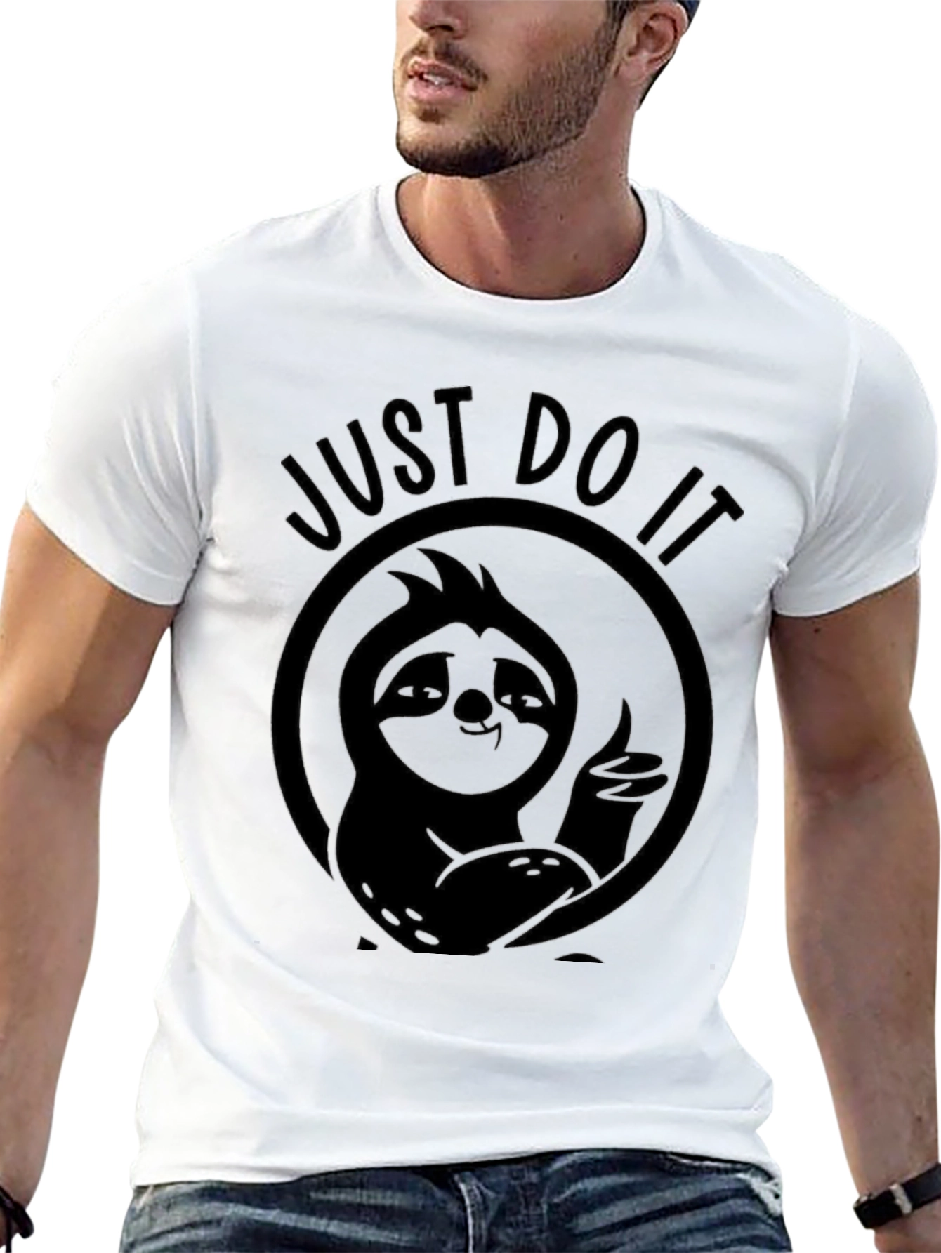 Black Just Do It Sloth T-Shirt view 13