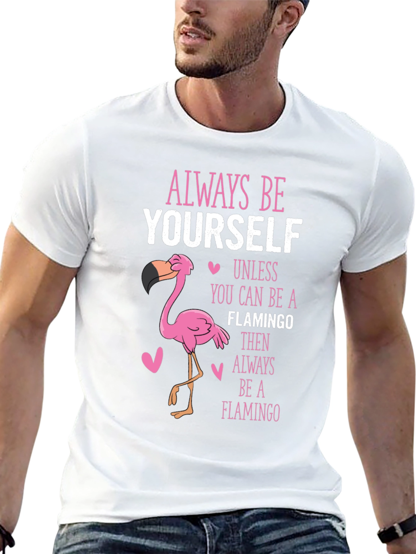 Black Always Be Yourself Flamingo T-Shirt view 13
