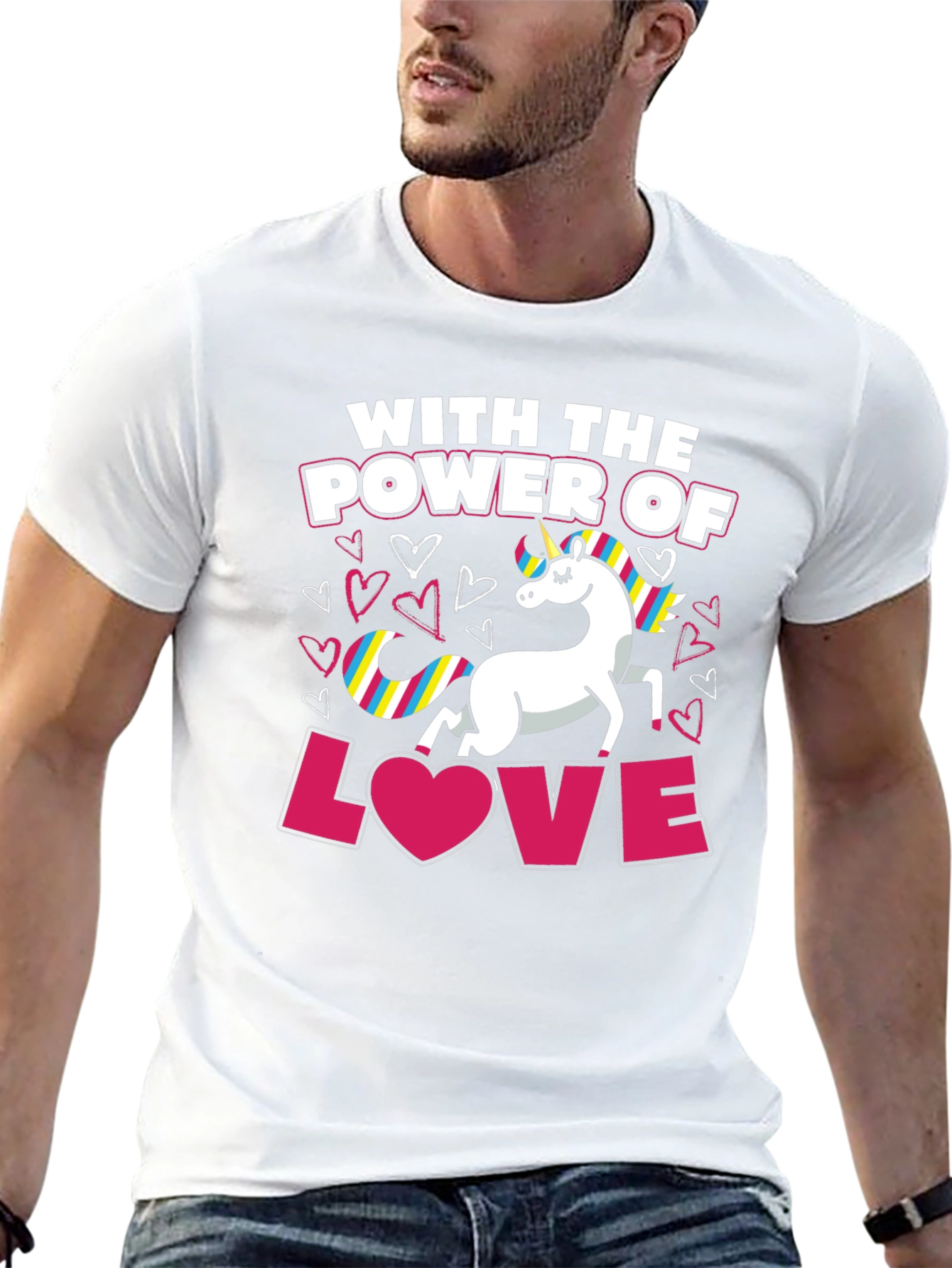 Black Unicorn Power of Love T-Shirt view 13