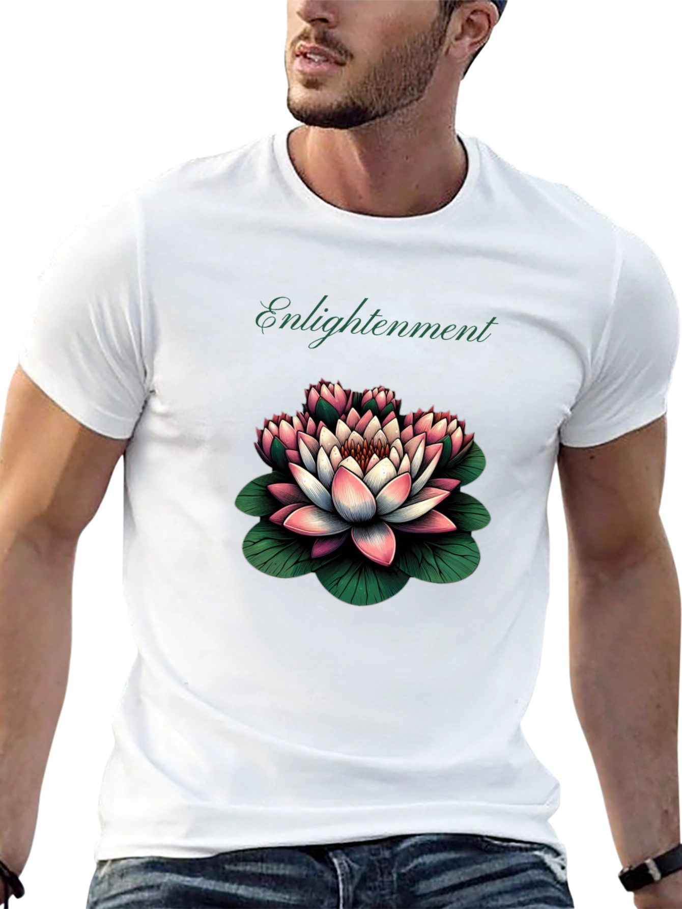 Black Enlightenment Lotus Graphic Tee - Black view 13