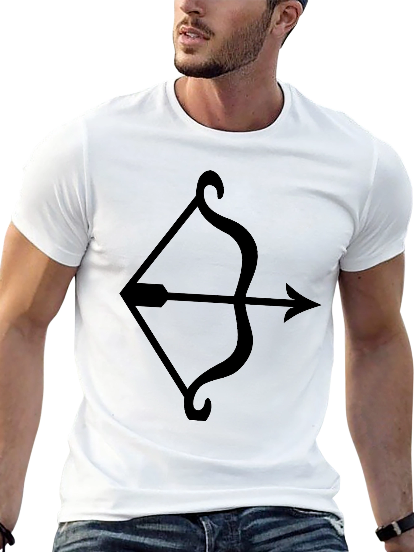 Black Archer Tee - Bow and Arrow Graphic T-Shirt view 13