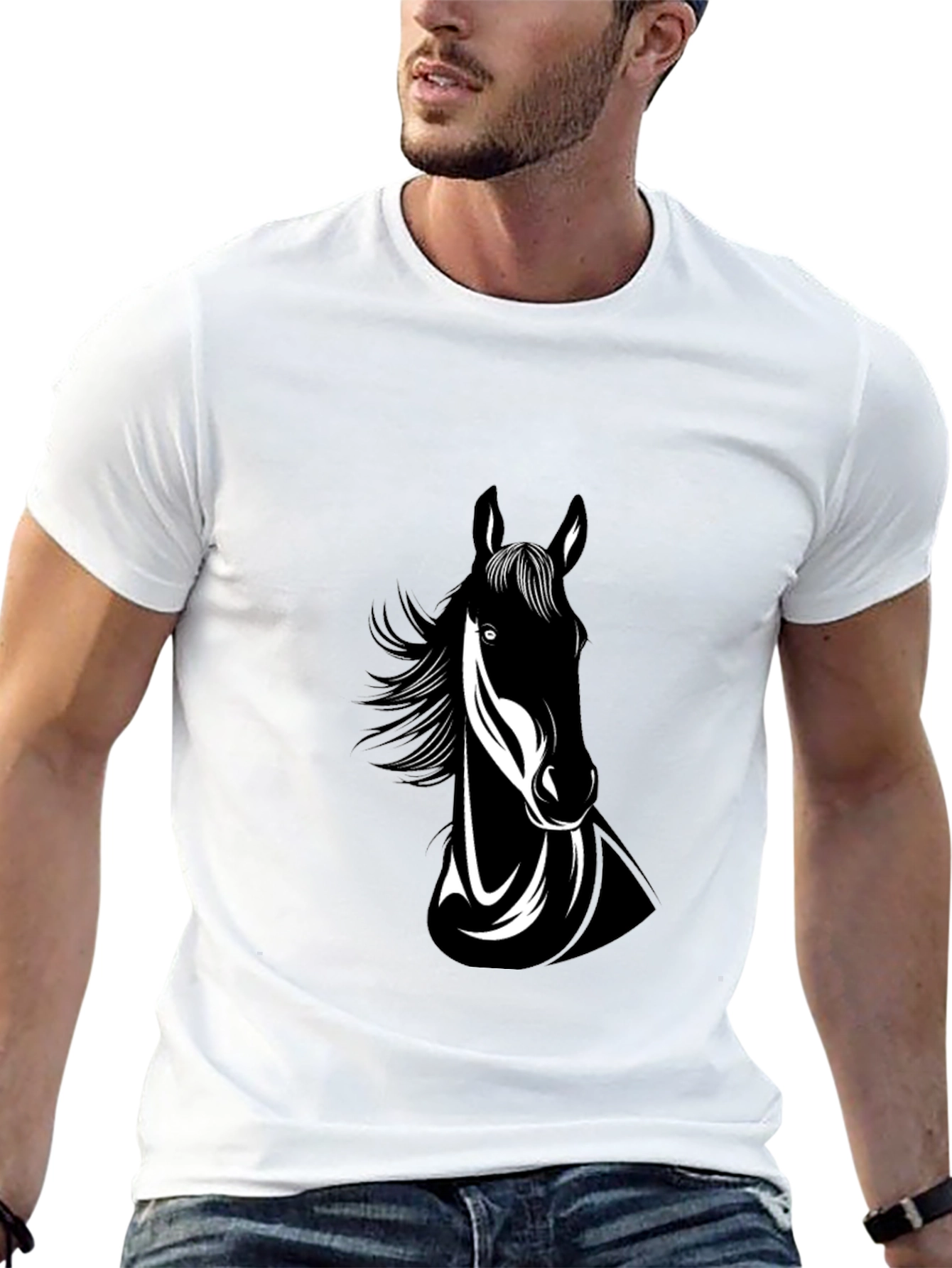 Black Black Horse Graphic Tee - Men's Crew Neck view 13