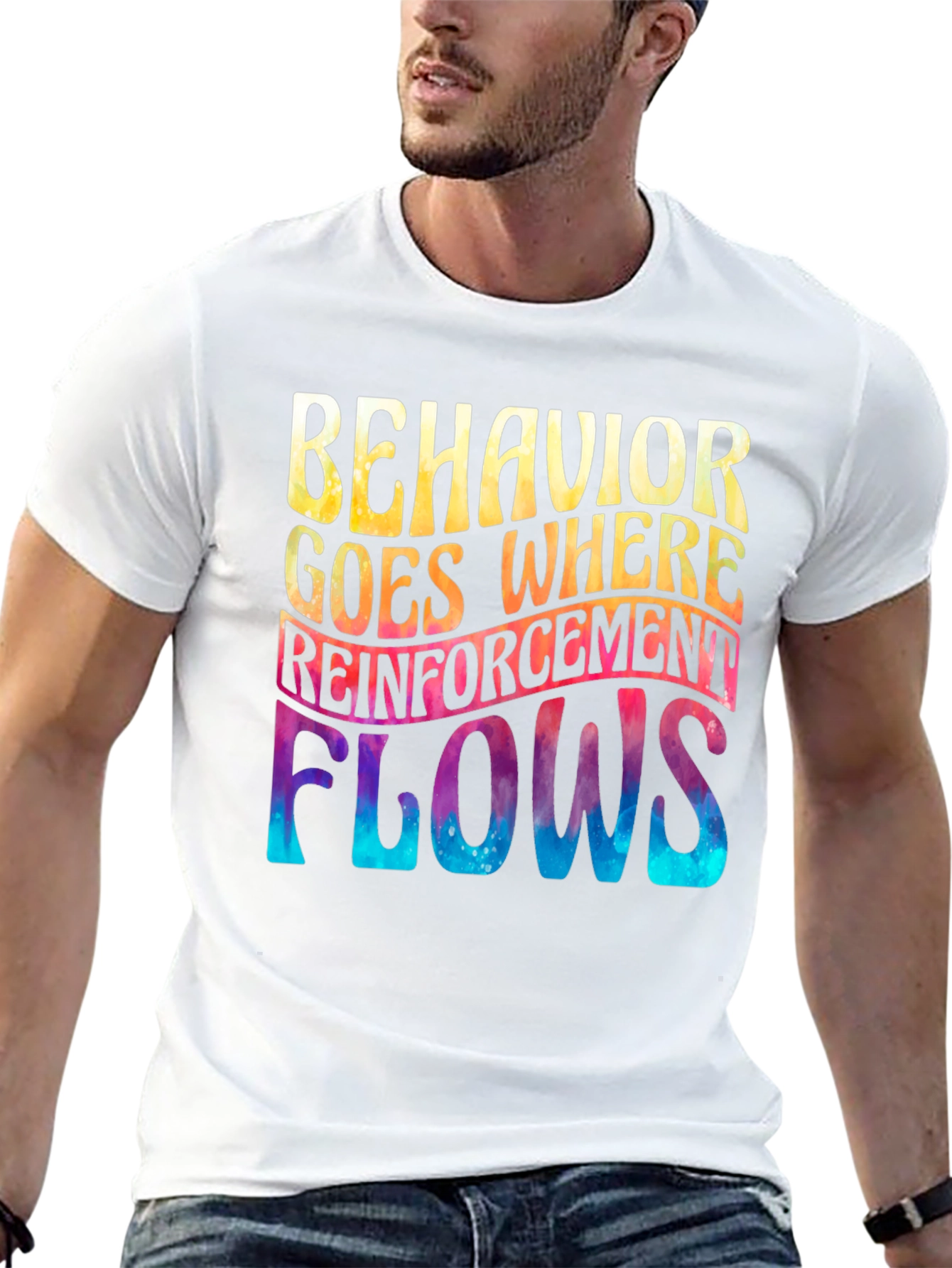 Black Behavior Reinforcement Flows Graphic Tee view 13