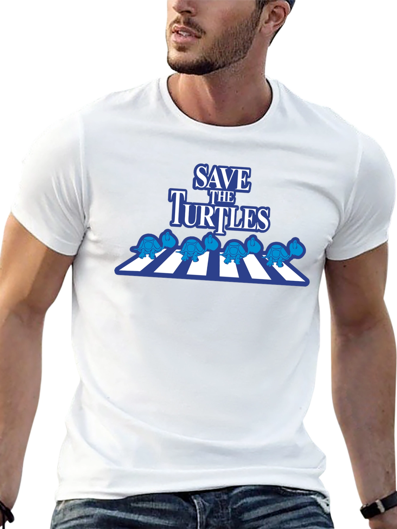 Black Save the Turtles T-Shirt - Abbey Road Style view 13