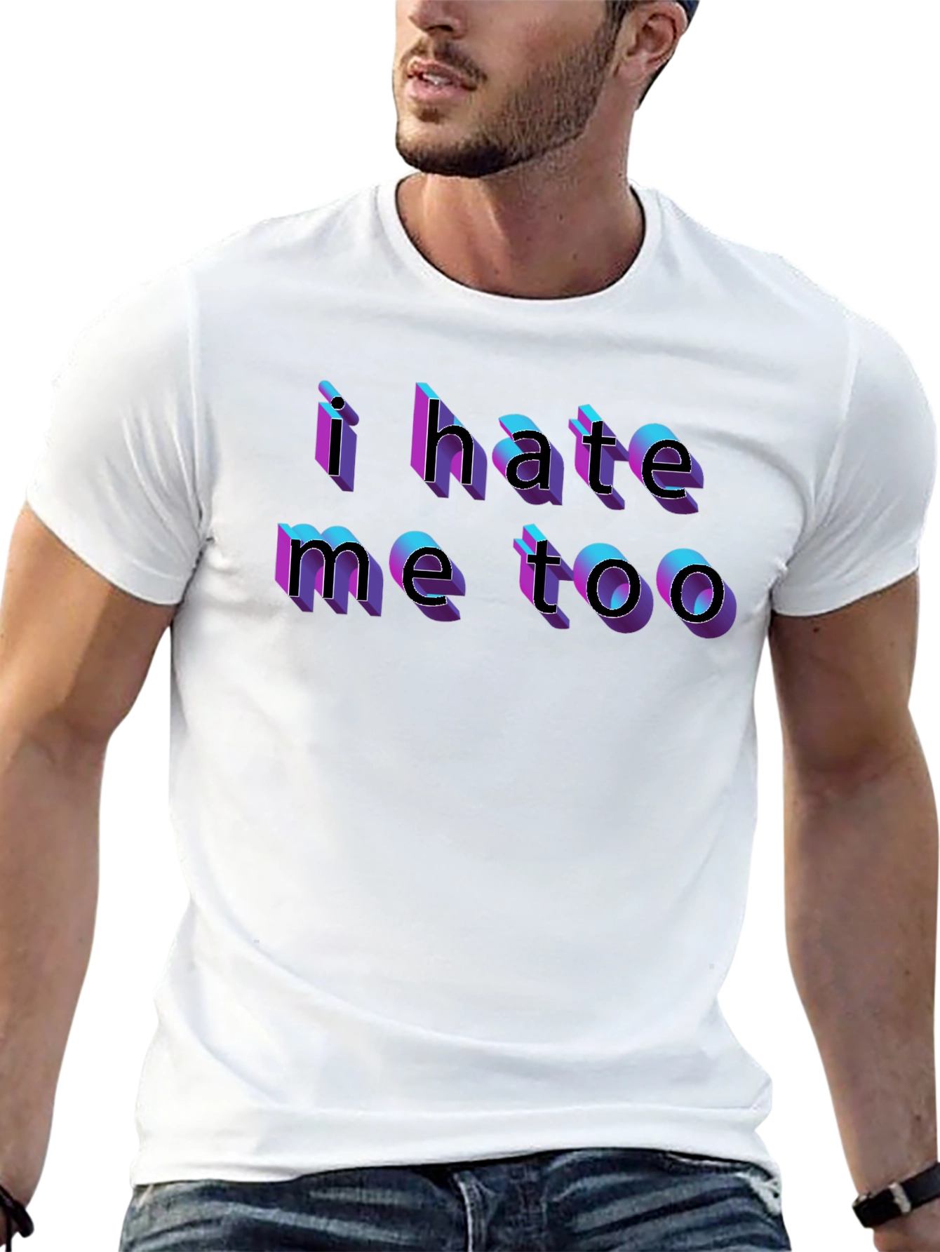 Black I Hate Me Too Graphic Tee - Black view 13