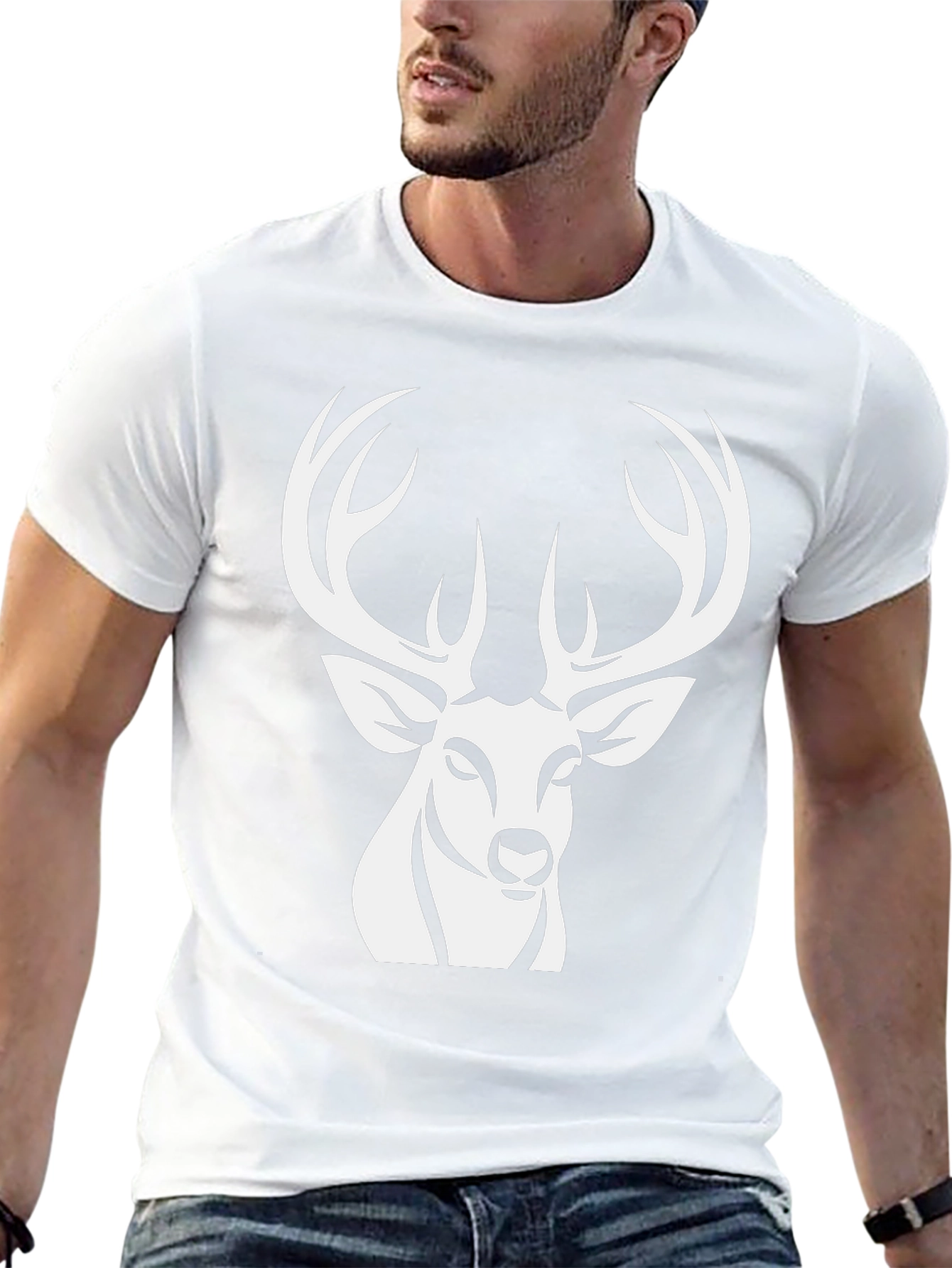 Black Deer Graphic Tee - Stylish Black Cotton Shirt view 13