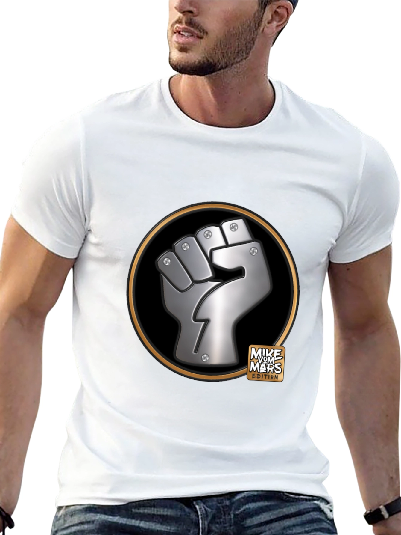 Black Mike From Mars Edition Fist Graphic Black Tee view 13