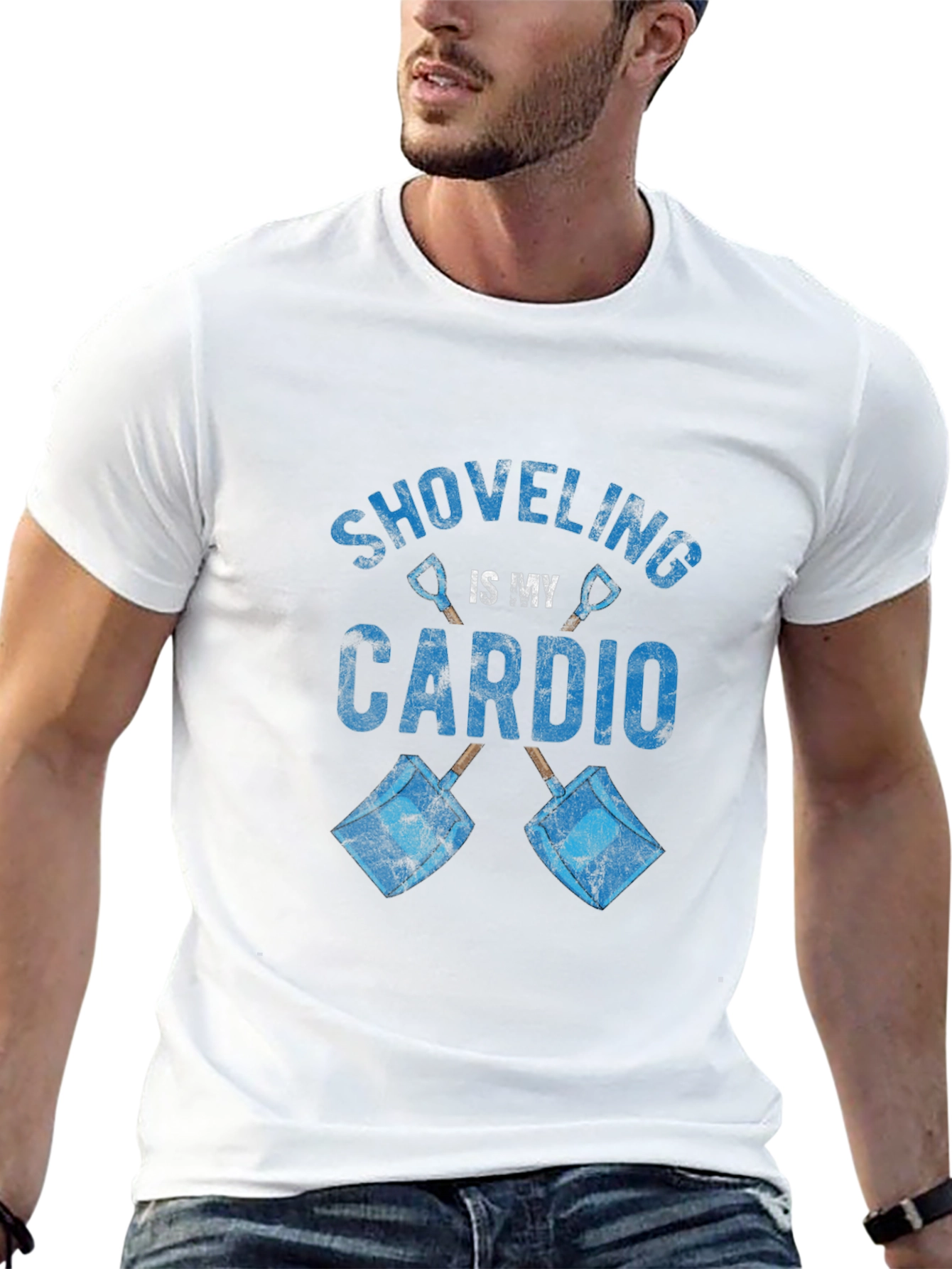 Black Shoveling is My Cardio Graphic Tee - Black view 13