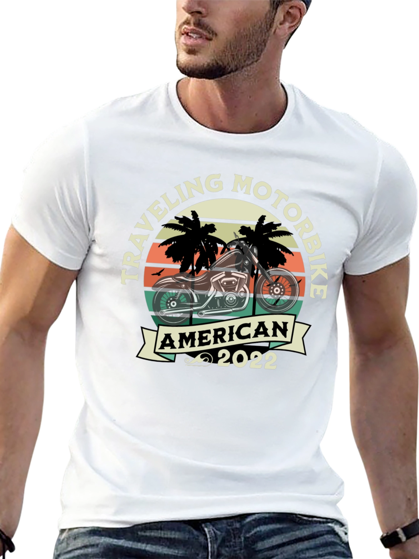 Black Traveling Motorbike American 2022 T-Shirt view 13