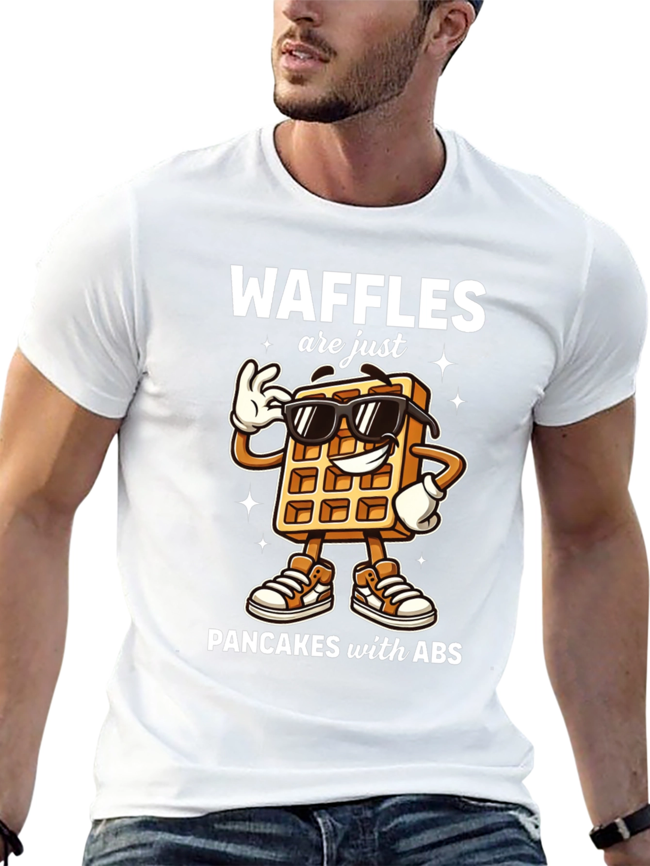 Waffles are Just Pancakes with ABS T-Shirt - 13